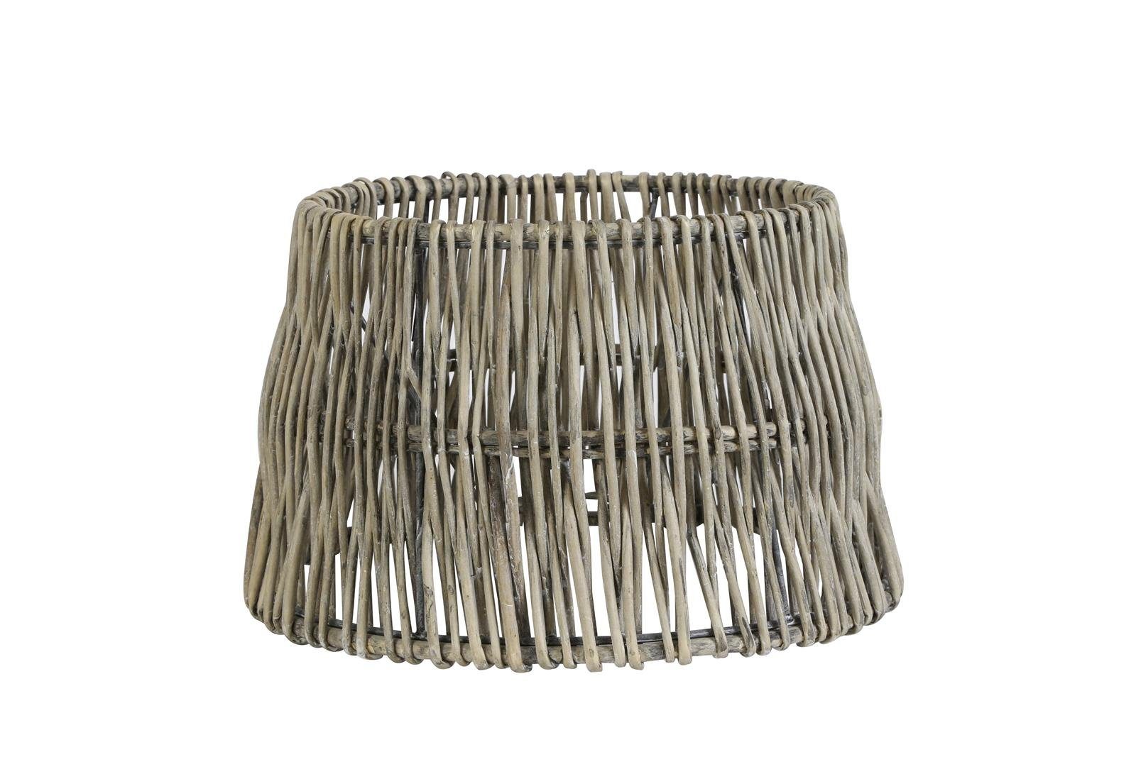 Light & Living Lampenschirm Lampenschirm Zylinder ROTAN von Light & Living Ø40cm Rund Rattan Grau