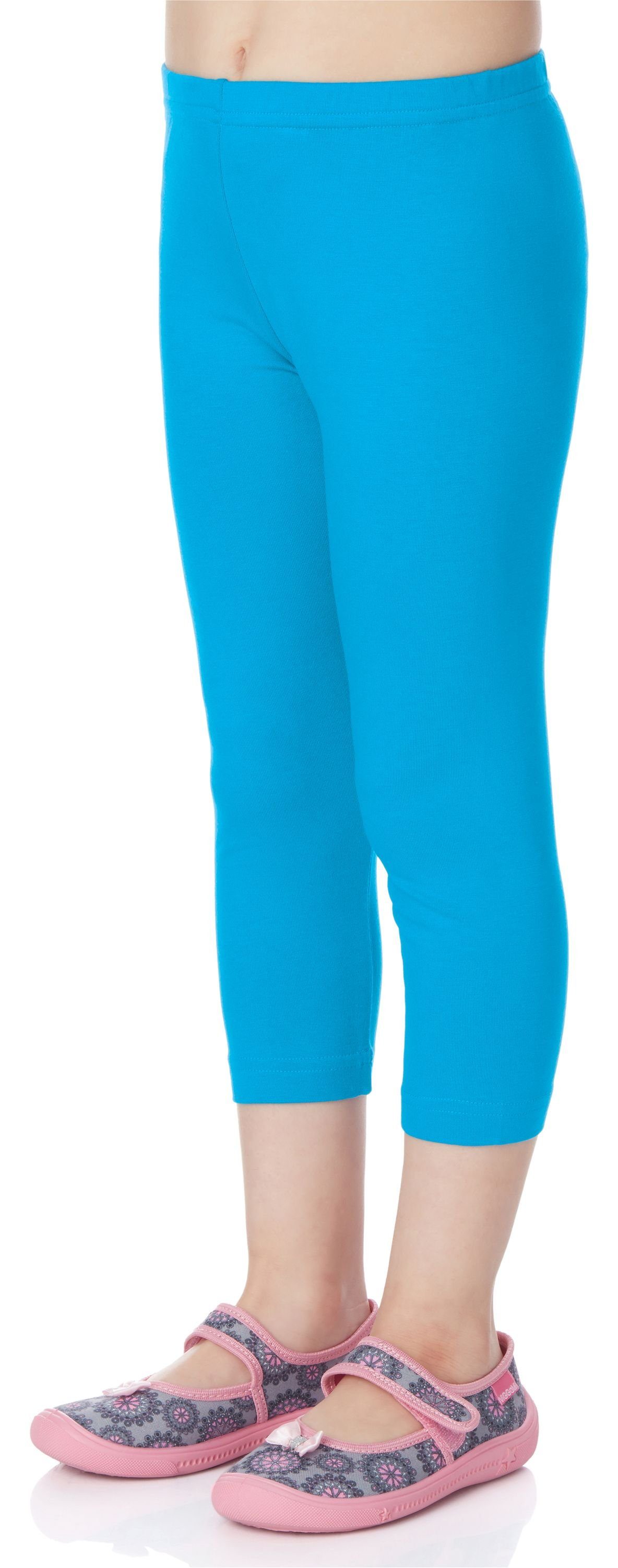 Merry Style Leggings Mädchen 3/4 Capri Leggings aus Viskose MS10-131 (1-tlg) elastischer Bund Blau