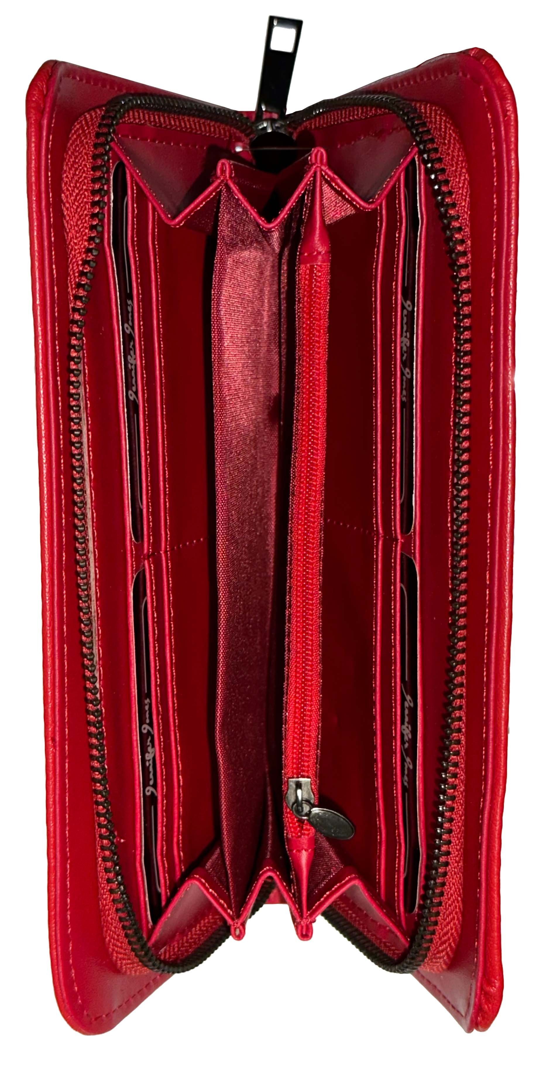 CRANIUM Large-21x10,5x2,5 Damen-Geldbörse-Reißverschluss Jennifer Jones Geldbörse