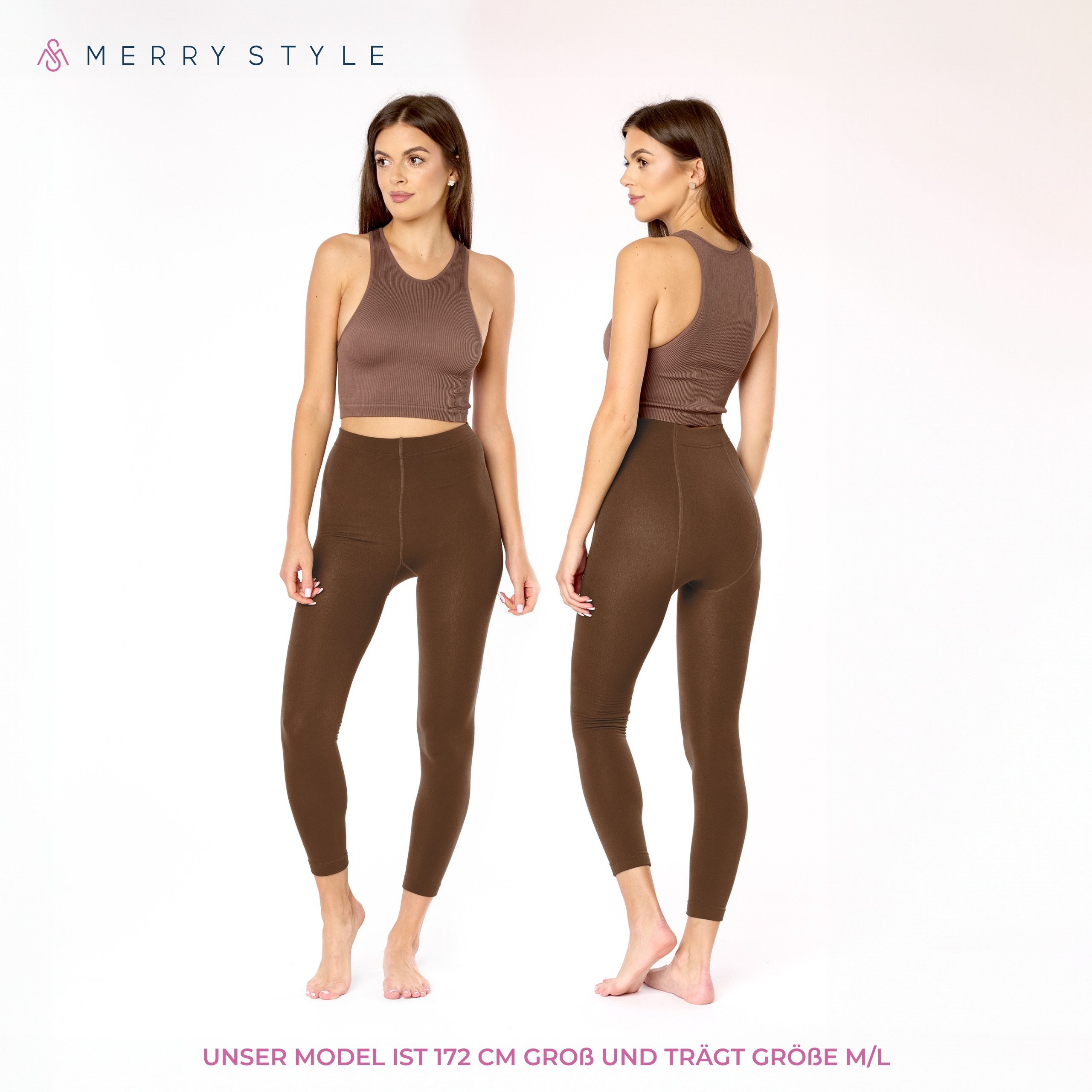 Merry Style Leggings Thermo Leggings Damen Gefütterte Thermoleggings Winter MS-ATX-441 (1-tlg)