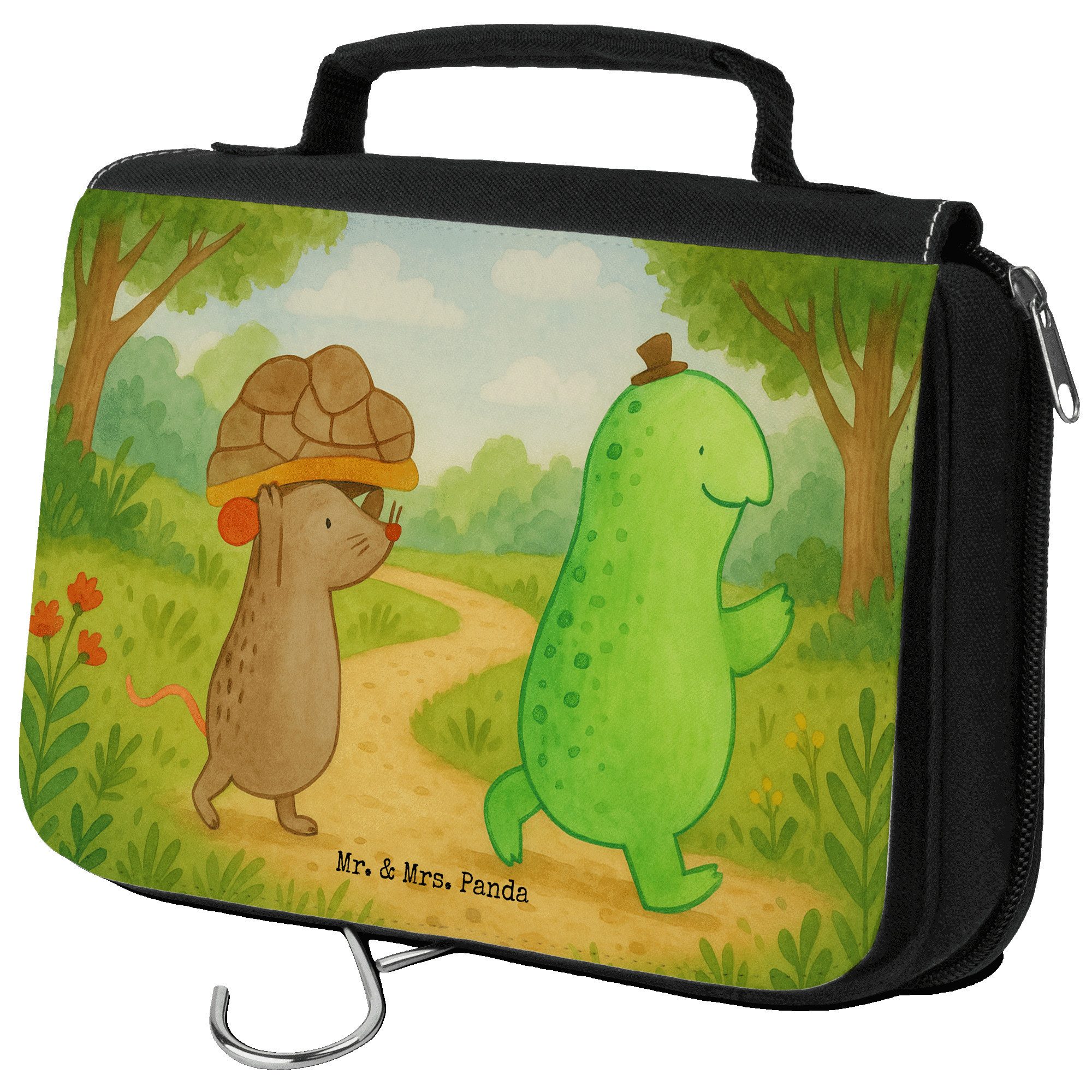 Kulturbeutel Schildkröte Maus Design, badtasche, Weiß, Spazieren, Waschbeutel, Kos