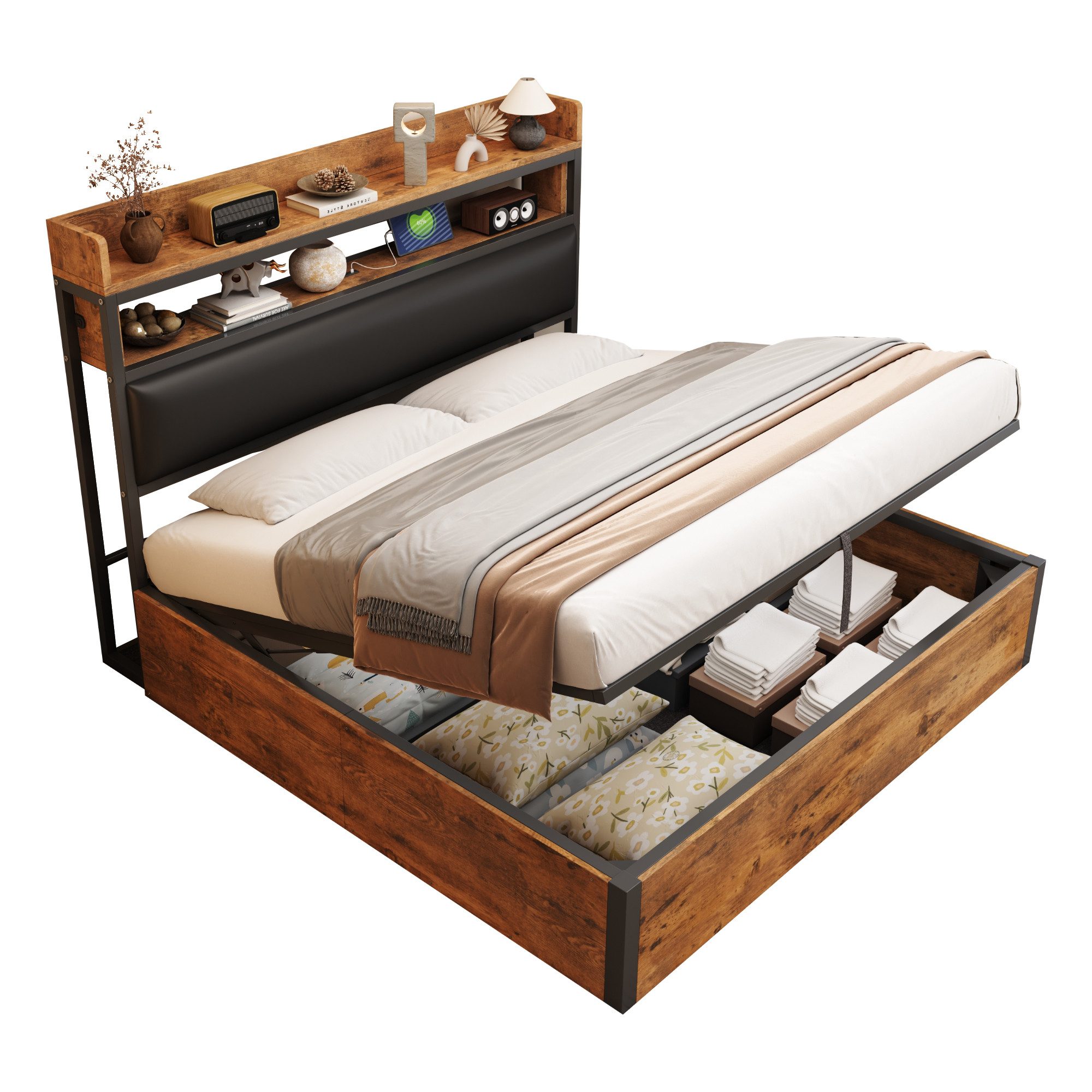 BlingBin Polsterbett Hydraulisches Funktionsbett Jugendbett Stauraumbett günstig online kaufen