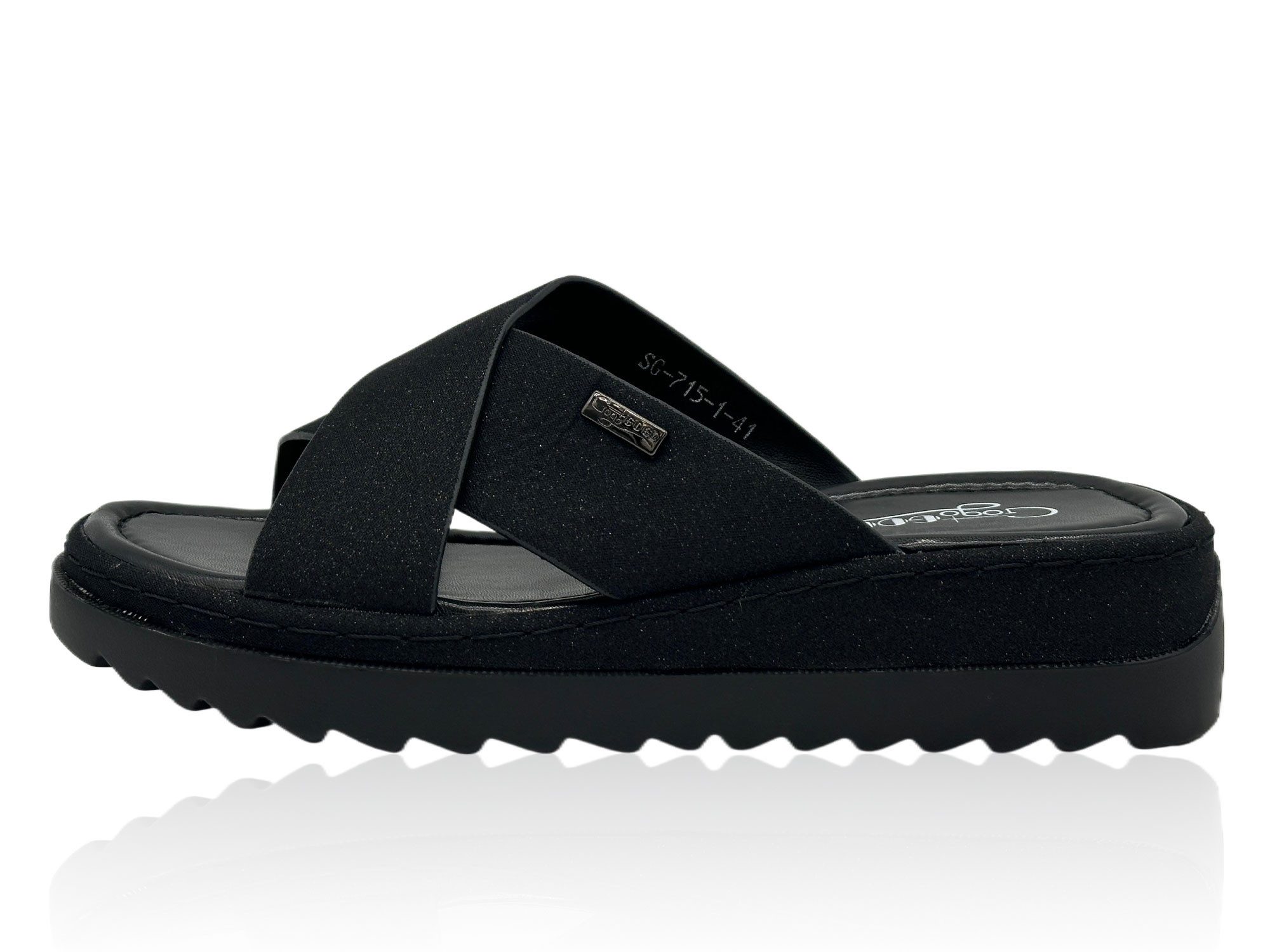 Nowaland Damen Pantoletten mit gekreuzten Riemen – Leichte Sommer Slides Pantolette Minimalistisch, leicht gepolstert, flexibel & bequem