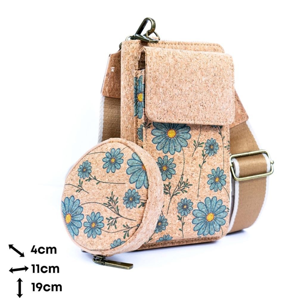 Goodman Design Handytasche Bedruckte Smartphone Tasche und Geldbörse aus Naturkork mit Münzfach, Stylisch, Praktisch und Umweltbewusst
