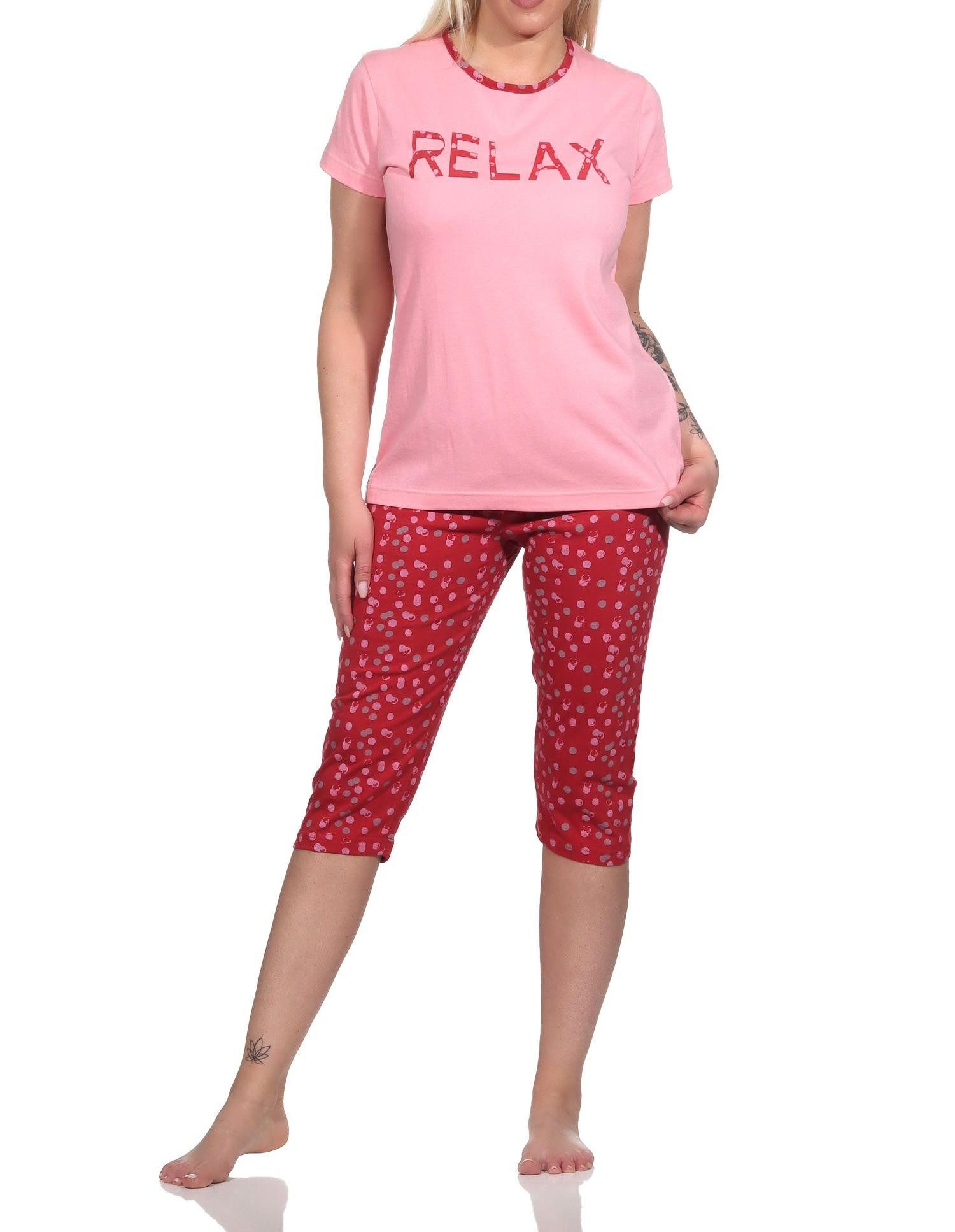 Normann Pyjama Damen Capri Pyjama, Schlafanzug "RELAX" - 122 204 10 757