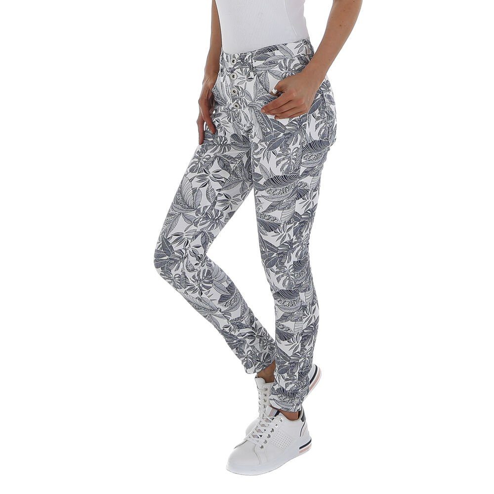 Ital-Design Skinny-fit-Jeans Damen Freizeit (80932415) Print Stretch Skinny Jeans in Weiß