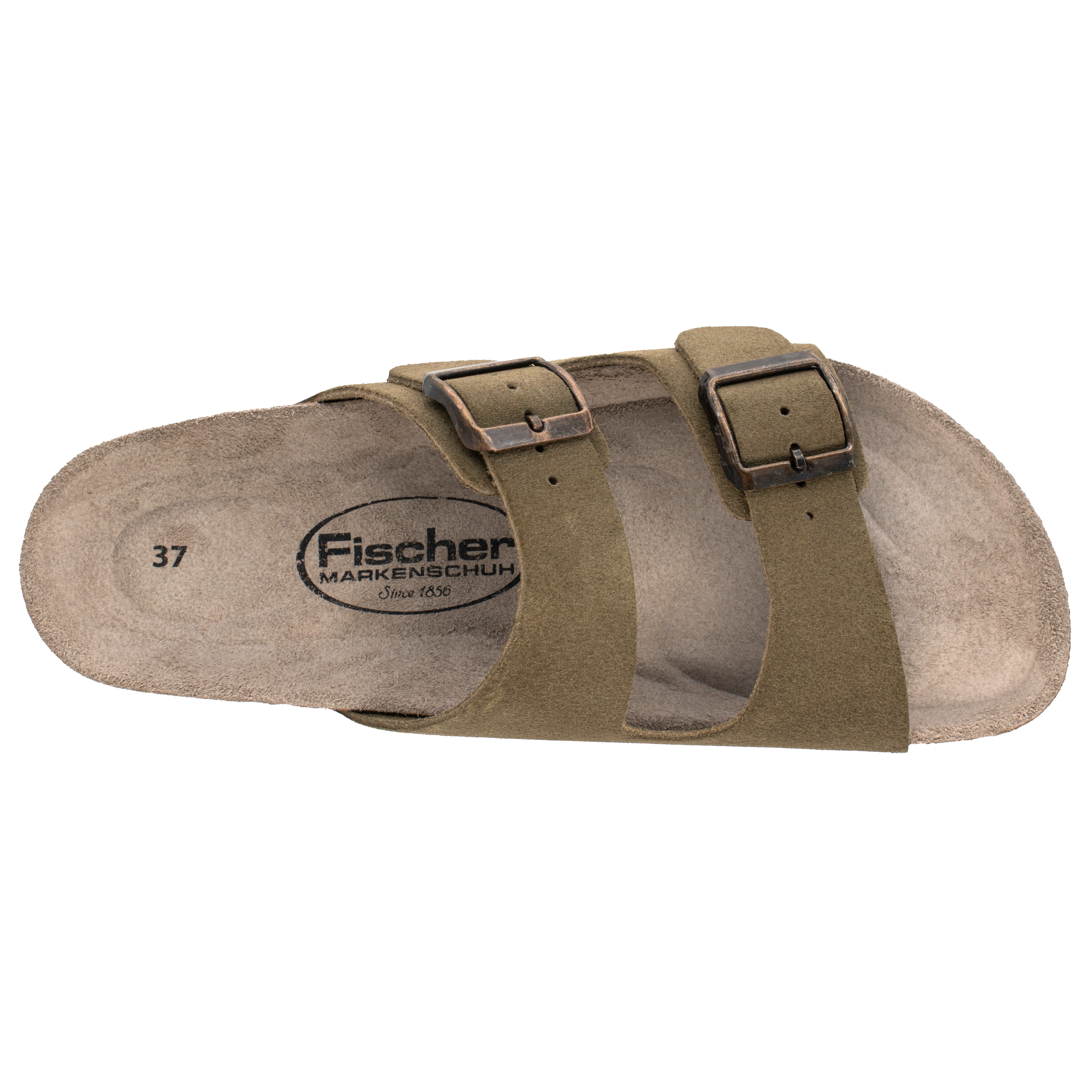 Fischer-Markenschuh Mirabel Pantolette aus Veloursleder, mit verstellbaren Schnallen, gepolstertes Lederfußbett – Bild 3 von 5
