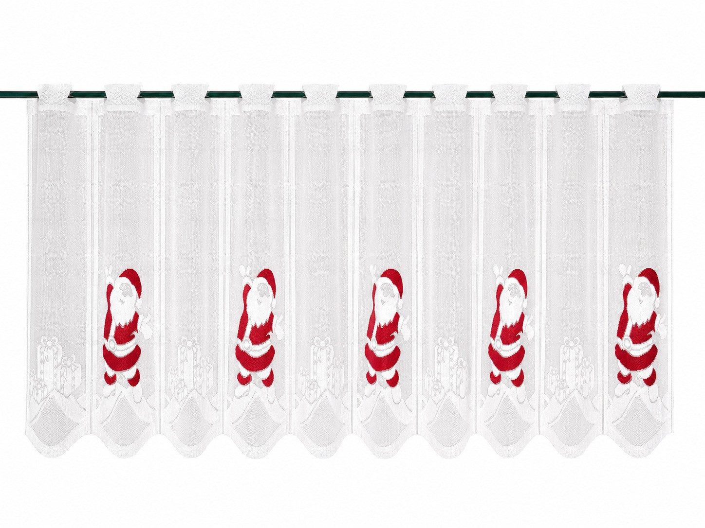 EXPERIENCE Scheibengardine Scheibengardine Weihnachtsmann Geschenk, HxB 50x140cm, (1 St), Stangendurchzug, transparent, Store