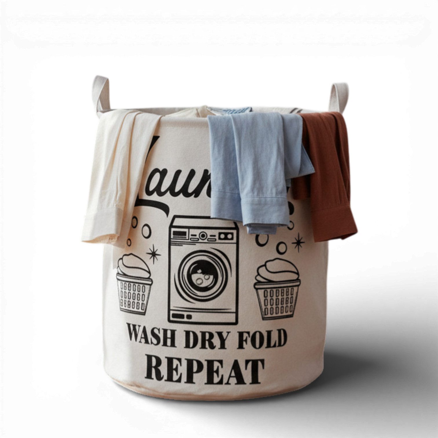 LS-LebenStil Wäschekorb Wäschesack Canvas Laundry Wash 50cm Faltbar Wäschesammler (Vintage 62L Faltbar Wäschetruhe Wäschebox Wäschesammler, 1 St., Wäschesortierer Aufbewahrungsbox für Kleidung Handtücher Spielzeug)