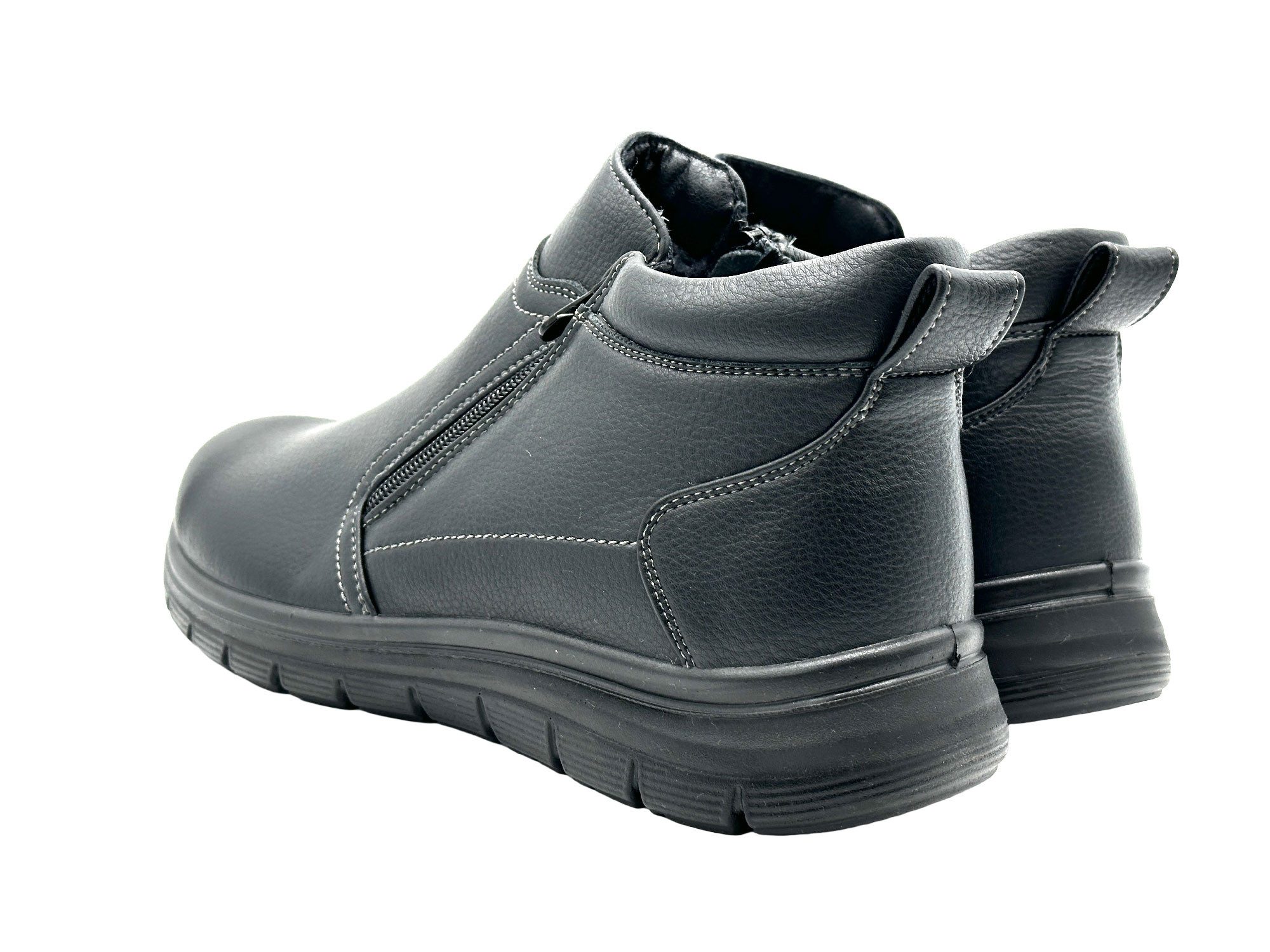 Nowaland Warme Herren Winterstiefeletten mit Doppelreißverschluss Winterstiefelette Wasserabweisend, rutschfest, warm gefüttert – Bild 4 von 5