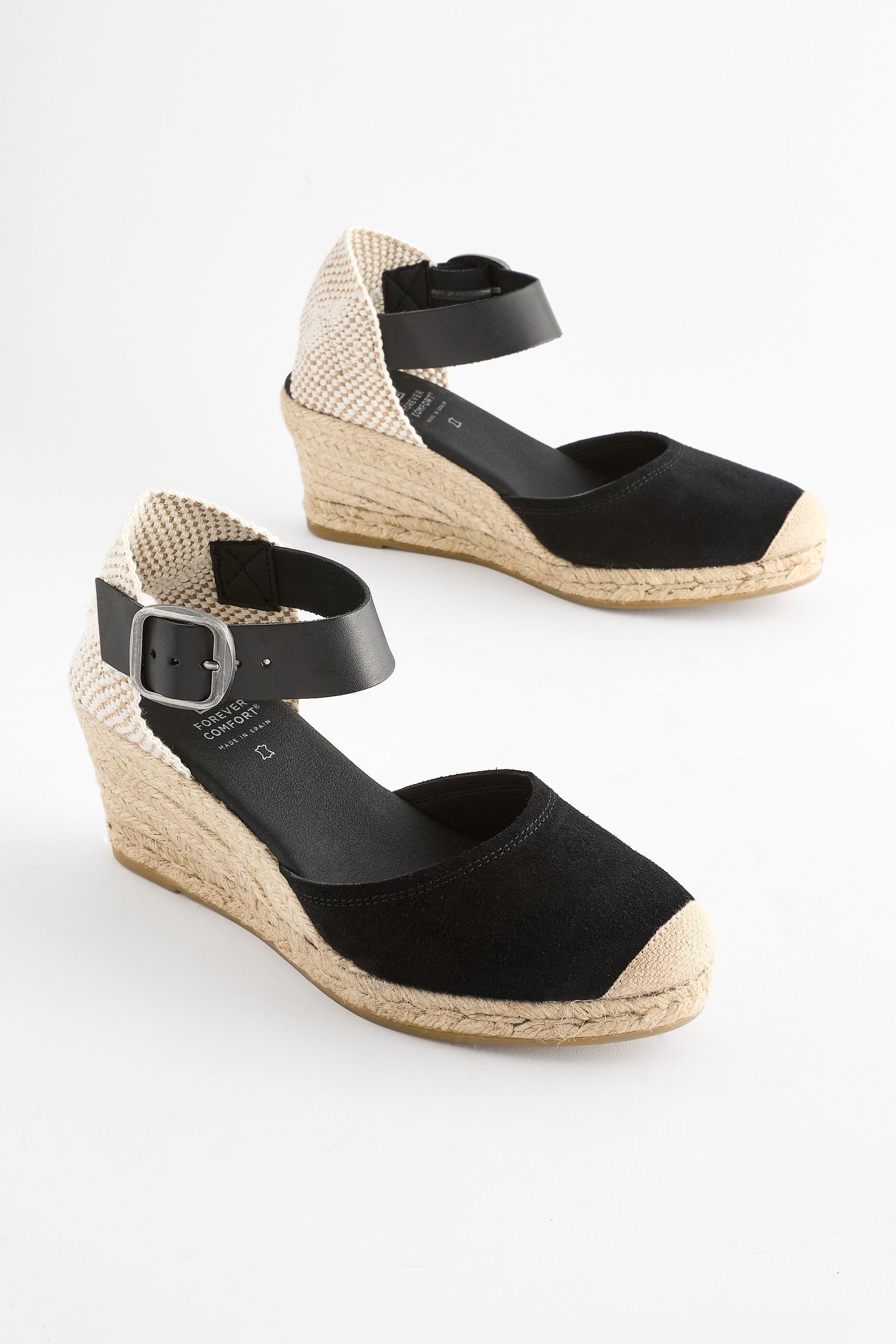 Next Forever Comfort® Leder-Espadrilles mit Keilabsatz günstig online kaufen