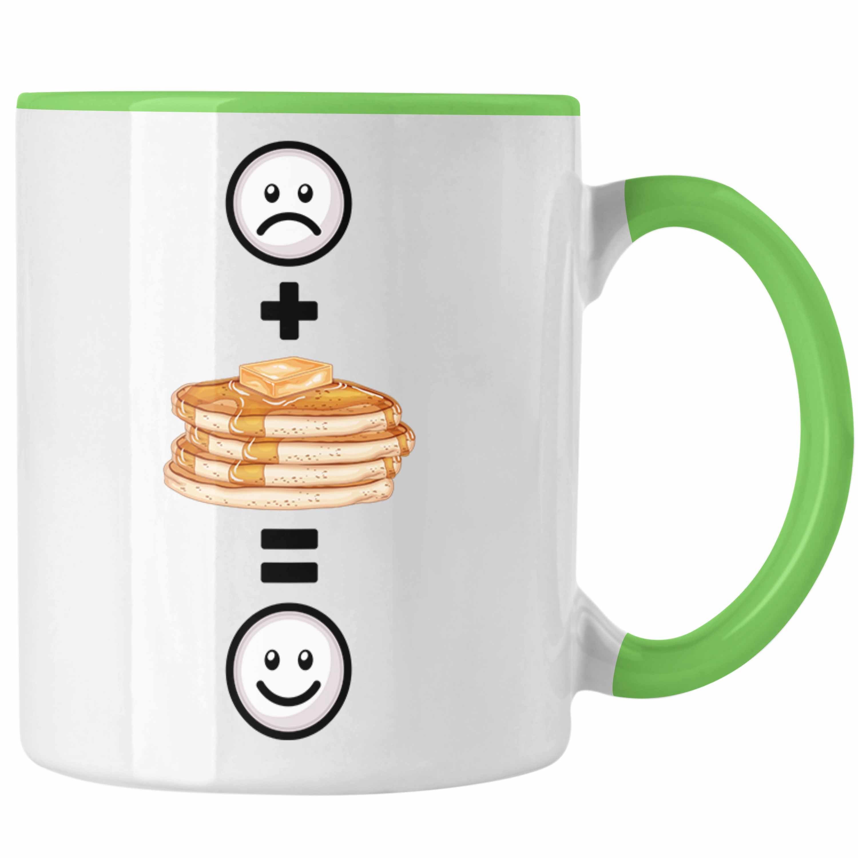 Trendation Tasse Pfannkuchen Lustige Geschenk für Pancaked Tasse Grün Pfannkuchen-Liebhaber