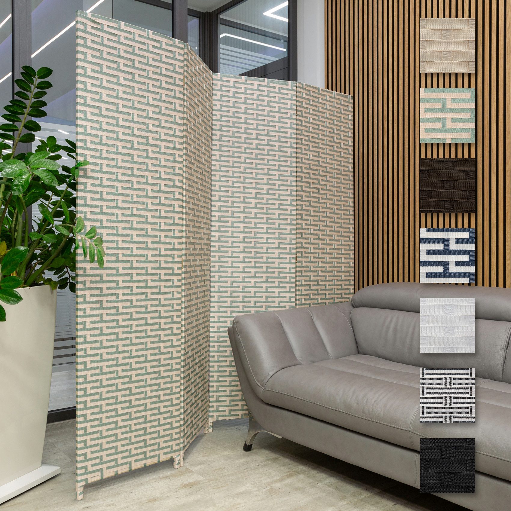 Hexim Raumteiler, Paravent 180x180 cm - Trennwand 4-teilig klappbar für Inn günstig online kaufen