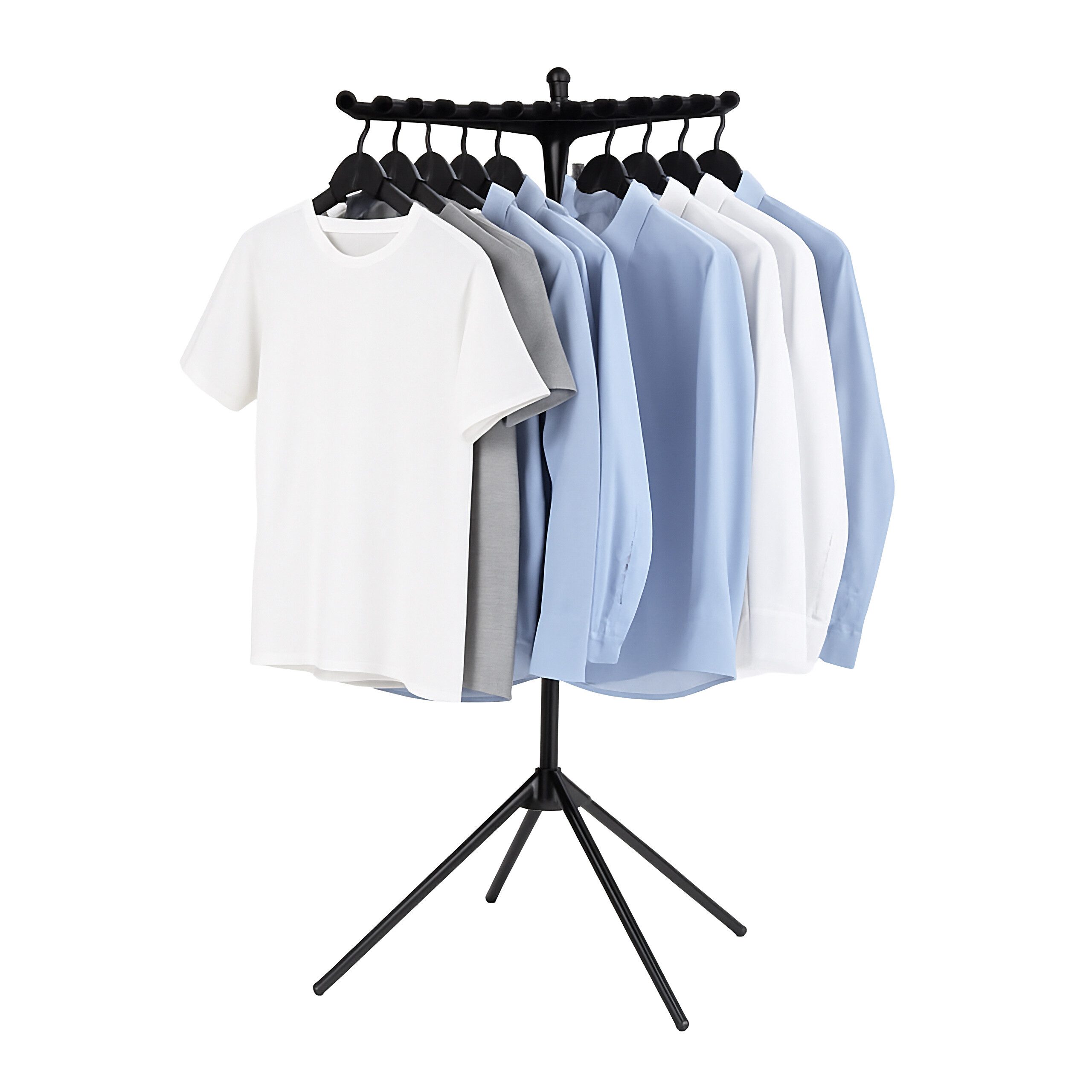 relaxdays Wäschespinne Bügelwäscheständer für 27 Kleiderbügel, schwarz