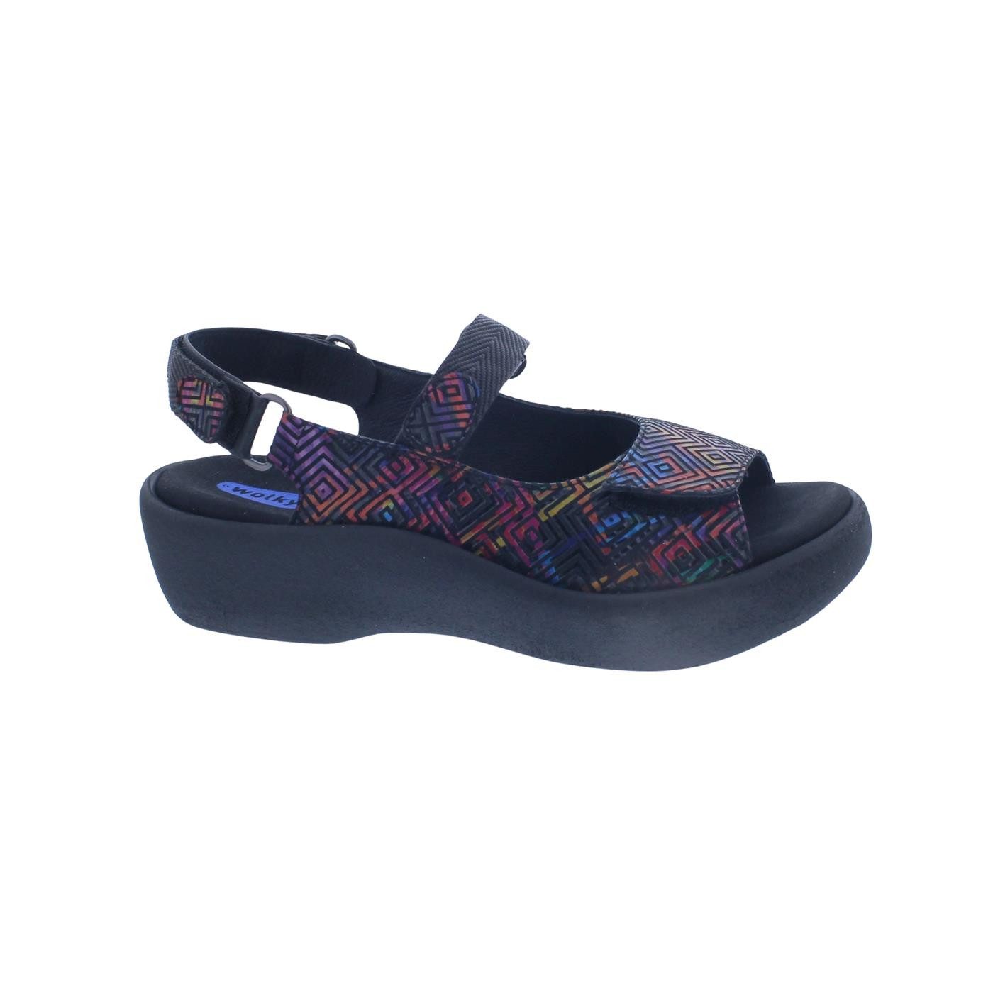 WOLKY Wolky Jewel Sandale 0320472-970, Black multi, Corza print (bedrucktes Sandale