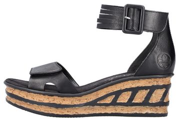 Rieker Sandalette, Sommerschuh, Sandale, Keilabsatz, mit Laufsohle in Kork-Optik