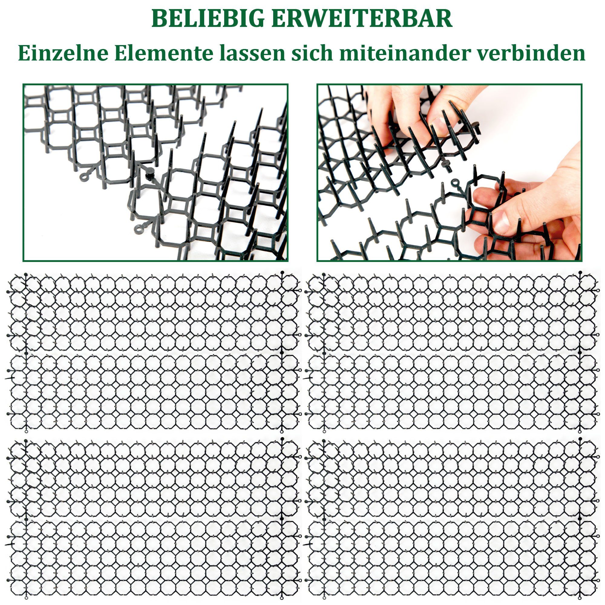 Bestlivings Dornengitter Tier Barriere, 50x13x3 cm, 6-St., 50x13x3cm (LxBxH) Katzen und Marder Schutz - Übersteigschutz Outdoor – Bild 4 von 5