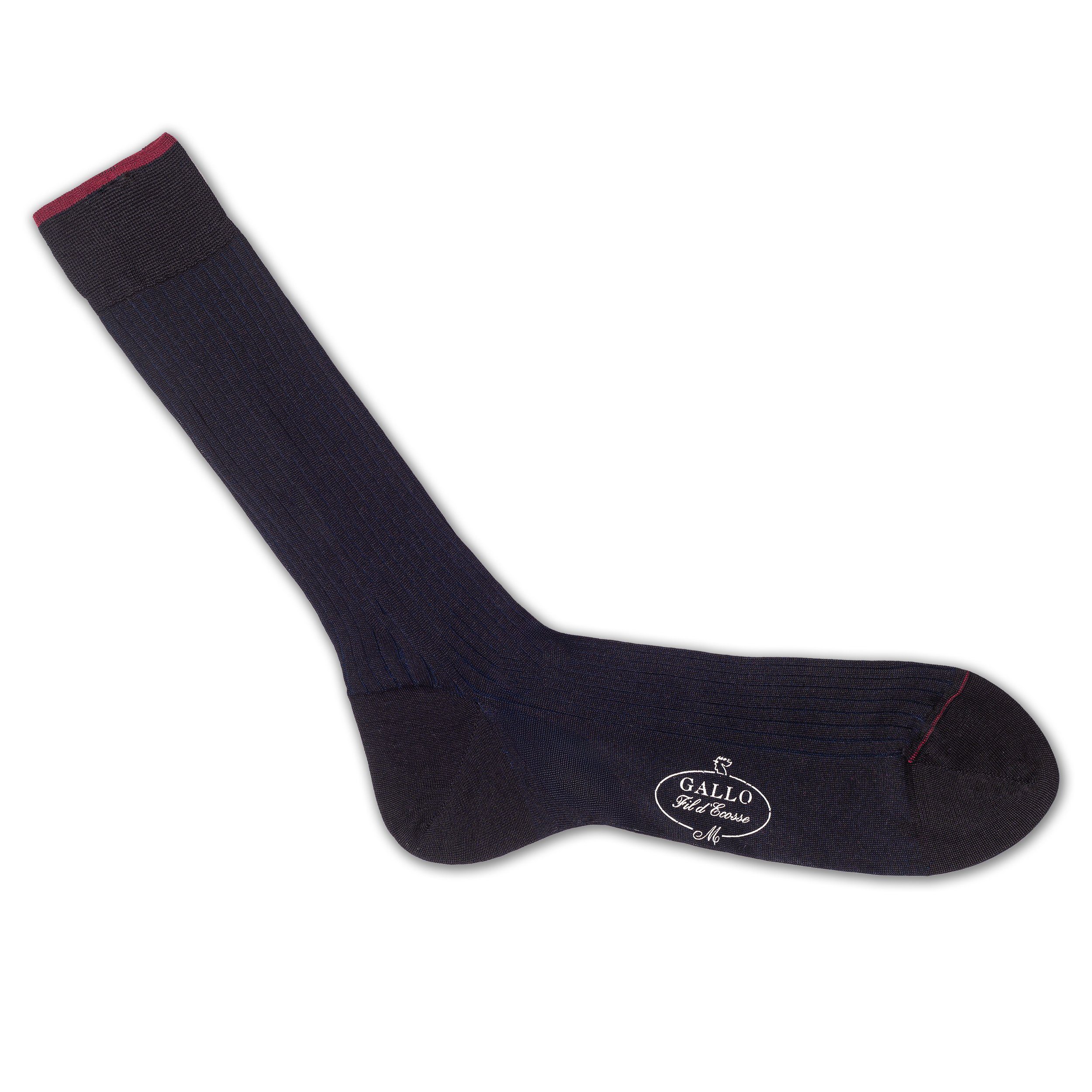 GALLO Businesssocken Edle italienische Herren Baumwoll-Socken schwarz/nachtblau, Breitripp Gefertigt in Italien