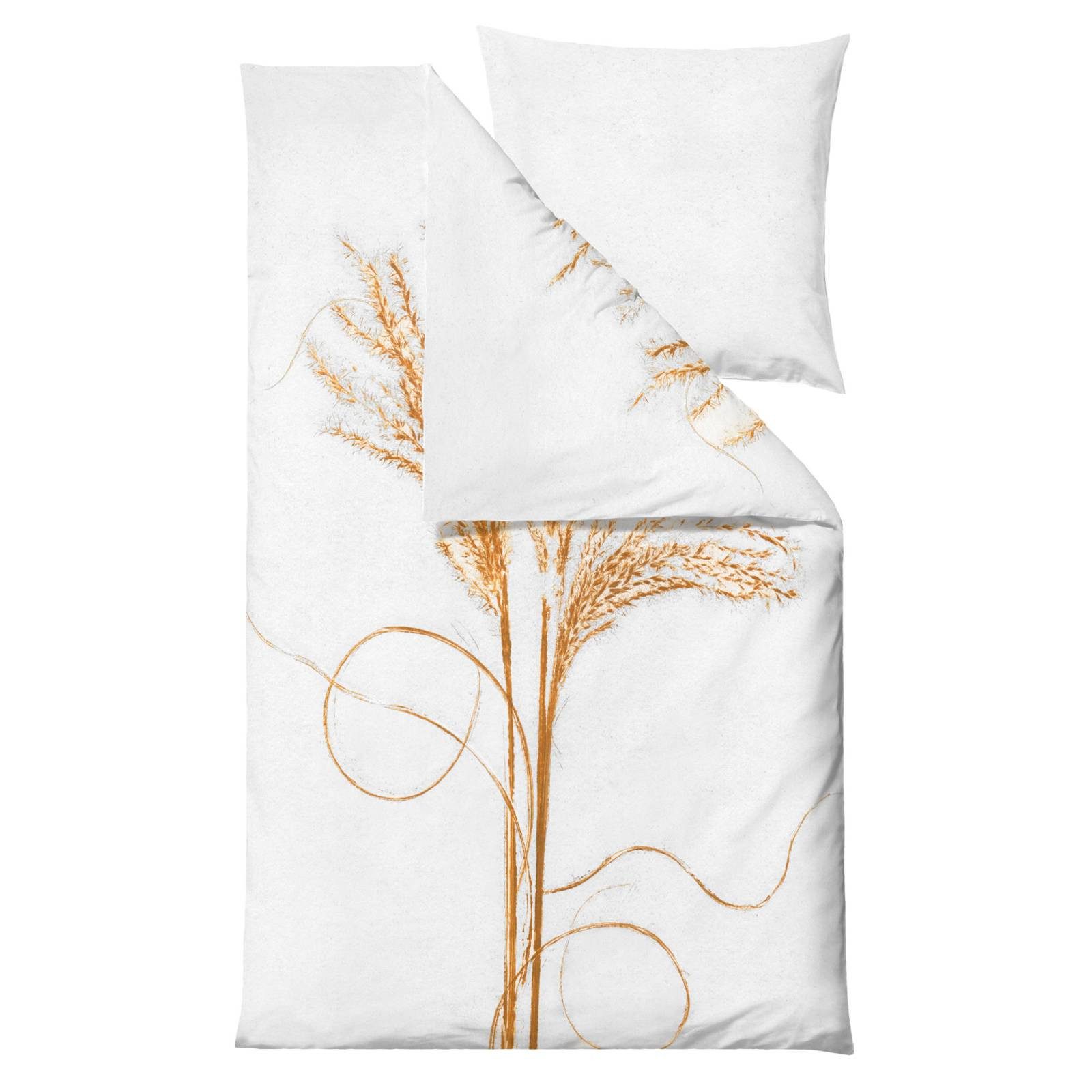 Södahl Постельное белье Botanicals, Bio-Baumwolle Satin, 2 teilig, 135x200cm, skandinavischer Gräserlook, Bio-Baumwolle Satin