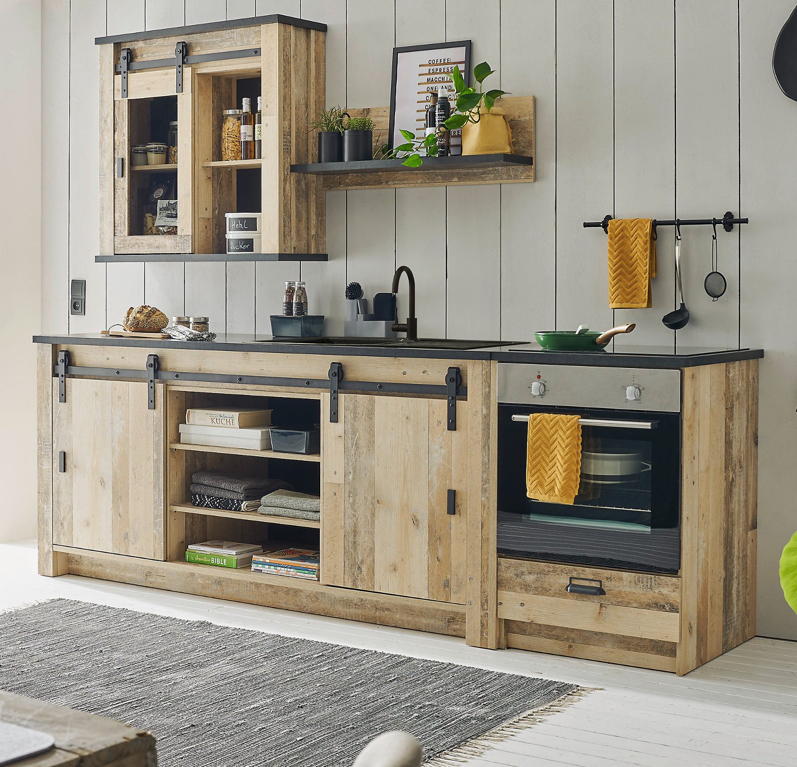 Furn.Design Küchenzeile Stove, Soft-Close, mit Schiebetüren günstig online kaufen