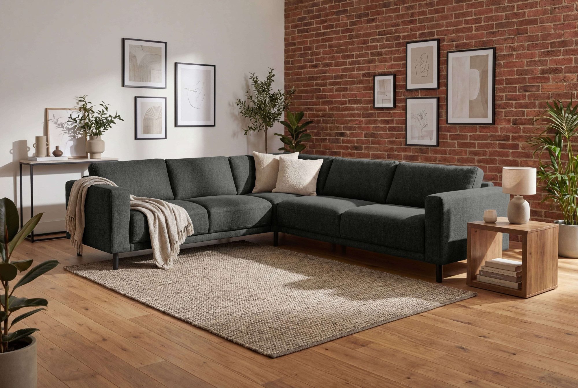 OTTO home Ecksofa Sveeva, L-Form, B.288 cm, schwarze Metallfüße, langlebiger Webstoff, mit Wellenunterfederung, viele Farben