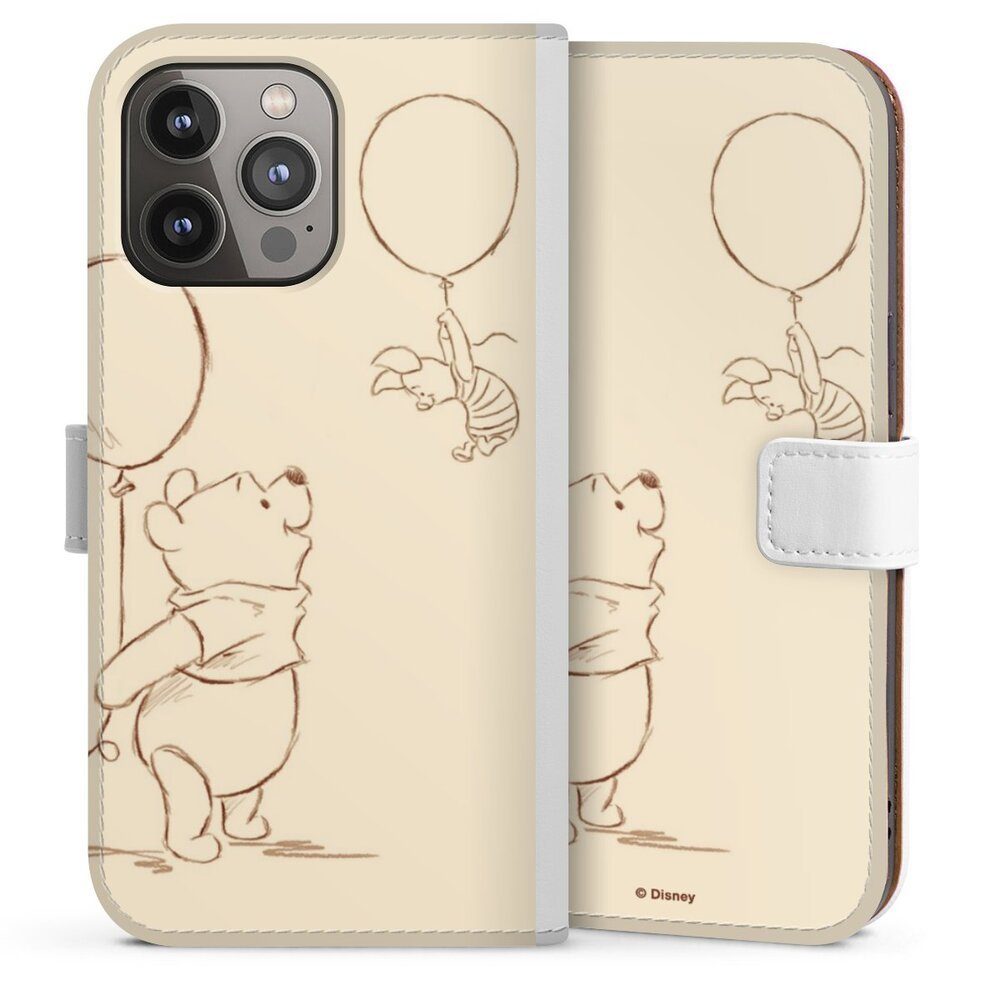 DeinDesign Handyhülle Winnie Puuh Disney Offizielles Lizenzprodukt Winnie & Ferkel, Apple iPhone 14 Pro Max Hülle Handy Flip Case Wallet Cover
