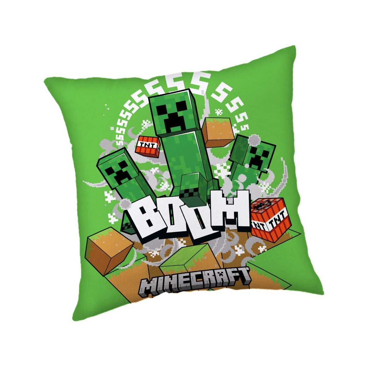Minecraft Dekokissen Minecraft Kissen 40x40cm – Creeper Boom Deko für Gamer