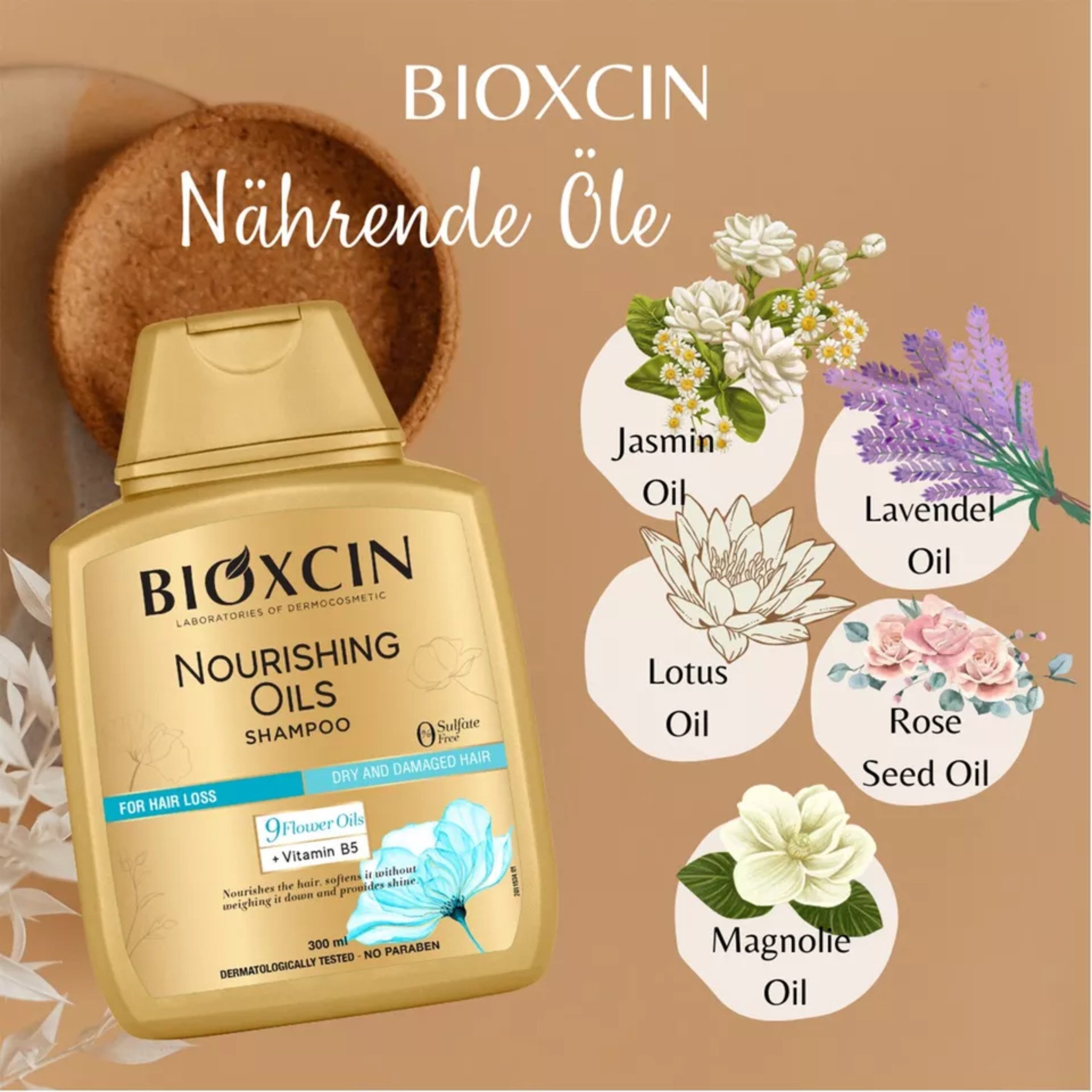 Bioxcin Haarshampoo Bioxcin Huile Nourrissant Shampoo mit nährenden Ölen + Vitamin B5