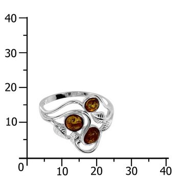 OSTSEE-SCHMUCK Silberring - Ladessa - Silber 925/000 - Bernstein (1-tlg)