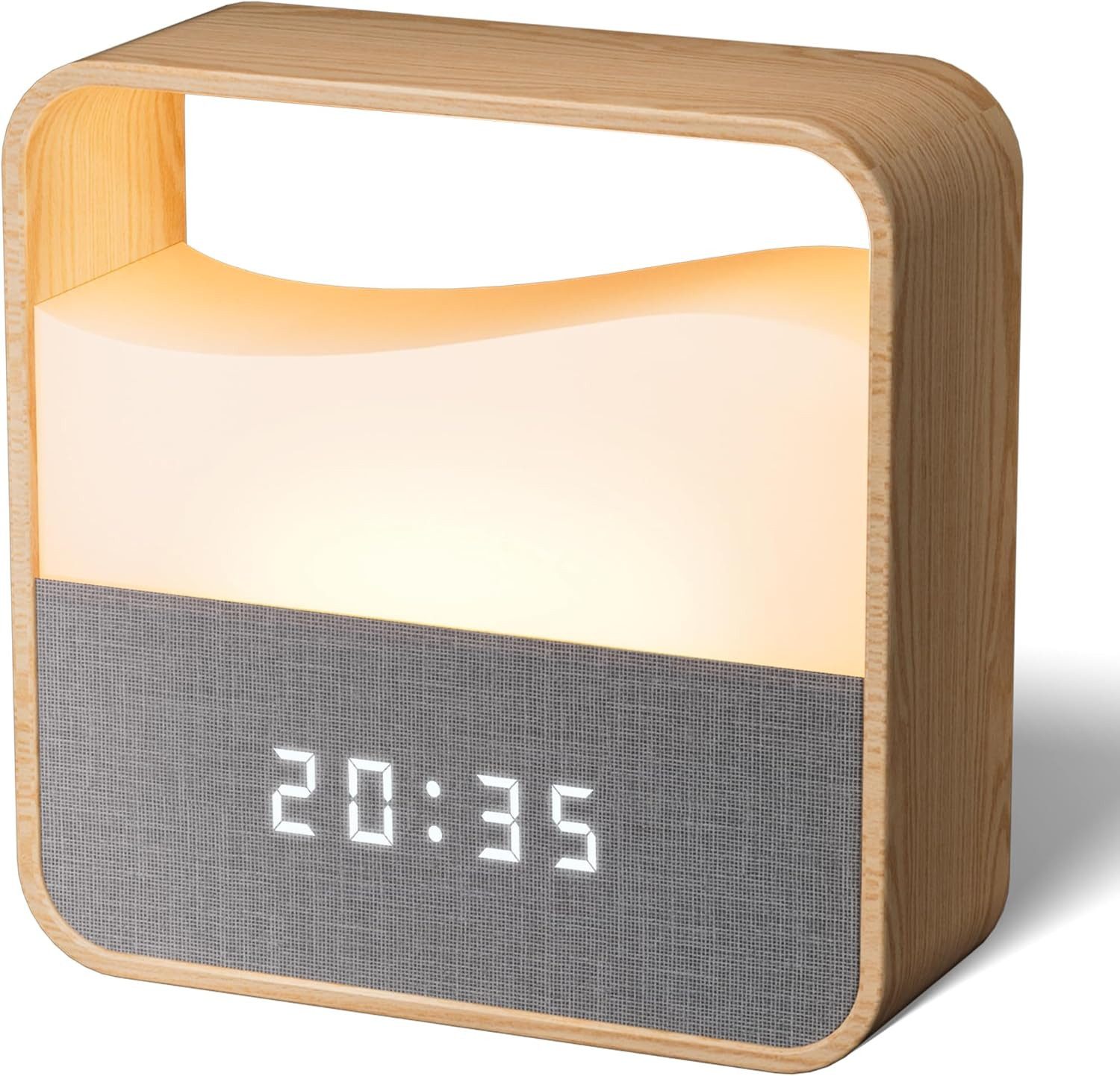 ibettertec Wecker Digitaler Wecker mit dimmbarem Nachtlicht,LED-Display USB-C Doppelalarm,3 Lautstärken,Snooze,Tischuhr für Tiefschläfer