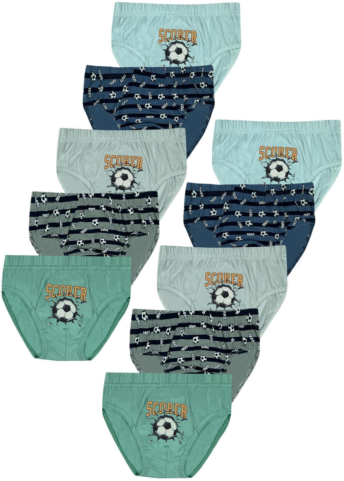 LOREZA Slip 10er Set Jungen Slips - Scorer - Bunt (Set, 10-St)