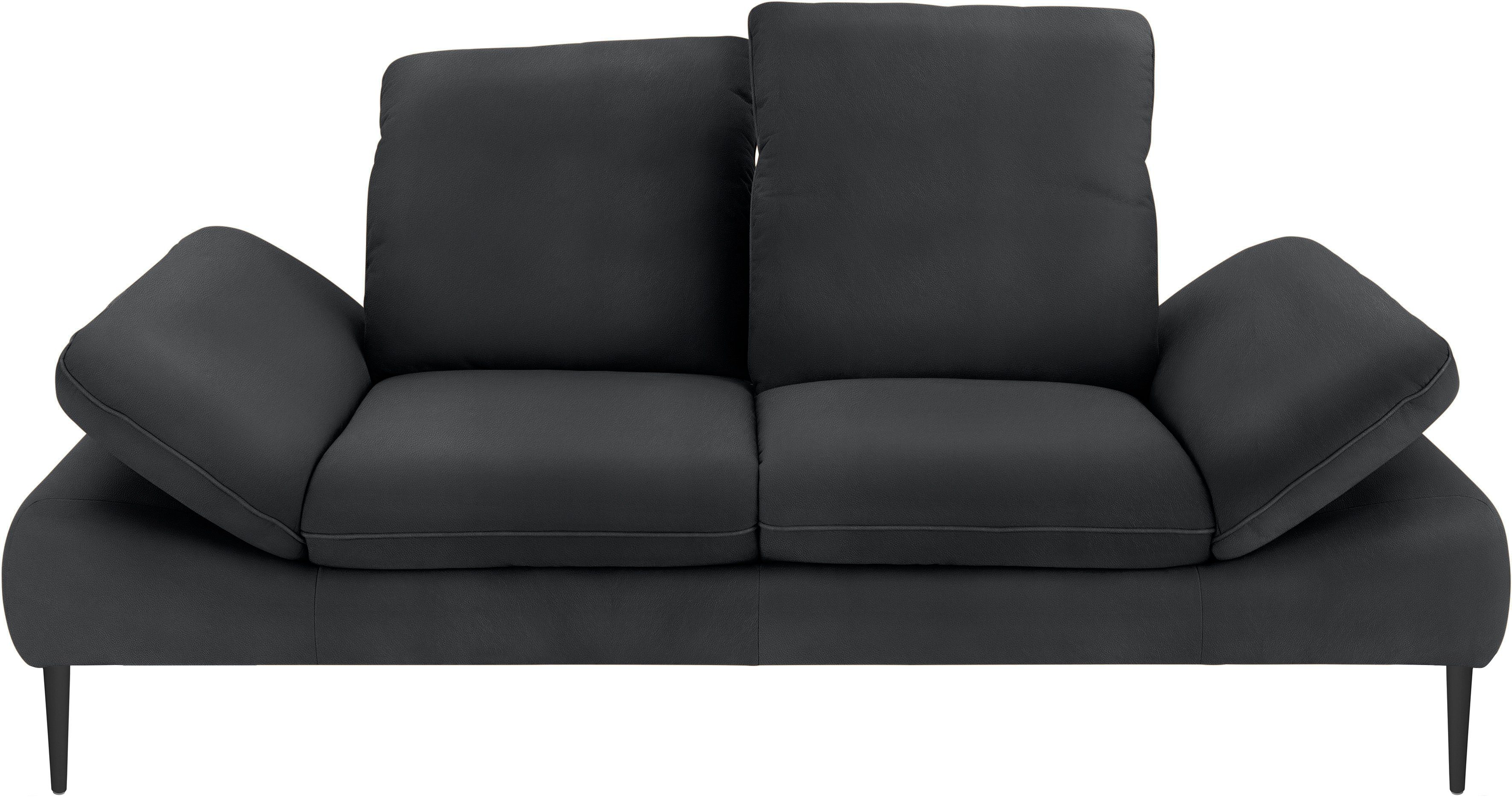 W.SCHILLIG 2-Sitzer enjoy&MORE, cm Breite pulverbeschichtet, schwarz 202 Füße Sitztiefenverstellung