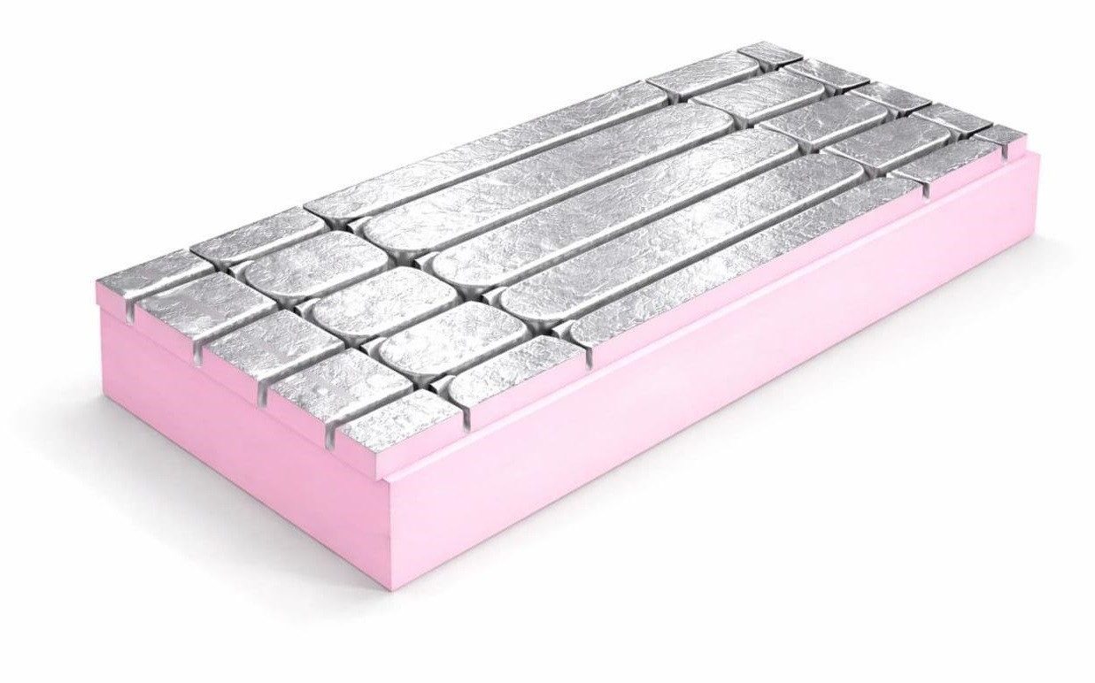 Xlmoebel Dämmplatte Depotum ThermoGreenline XPS 2400 × 1200 × 130 mm mit Aluminium