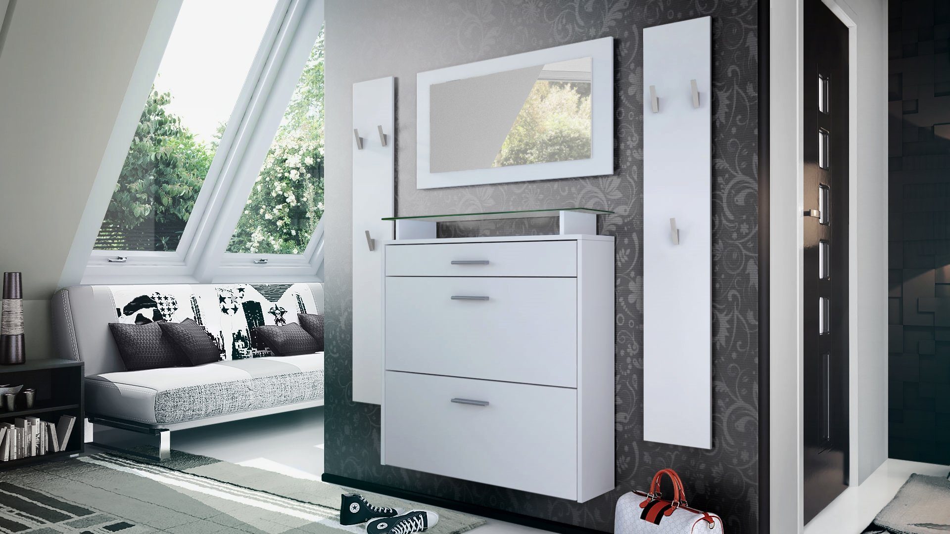 Vladon Garderoben-Set Malea, (Garderobenset bestehend aus 1 Hängeschuhschra günstig online kaufen