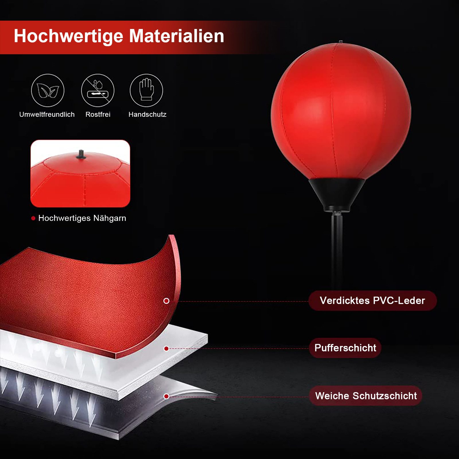 Dripex Punchingball Speedball Höhenverstellbarer Boxsack Trainingsball
