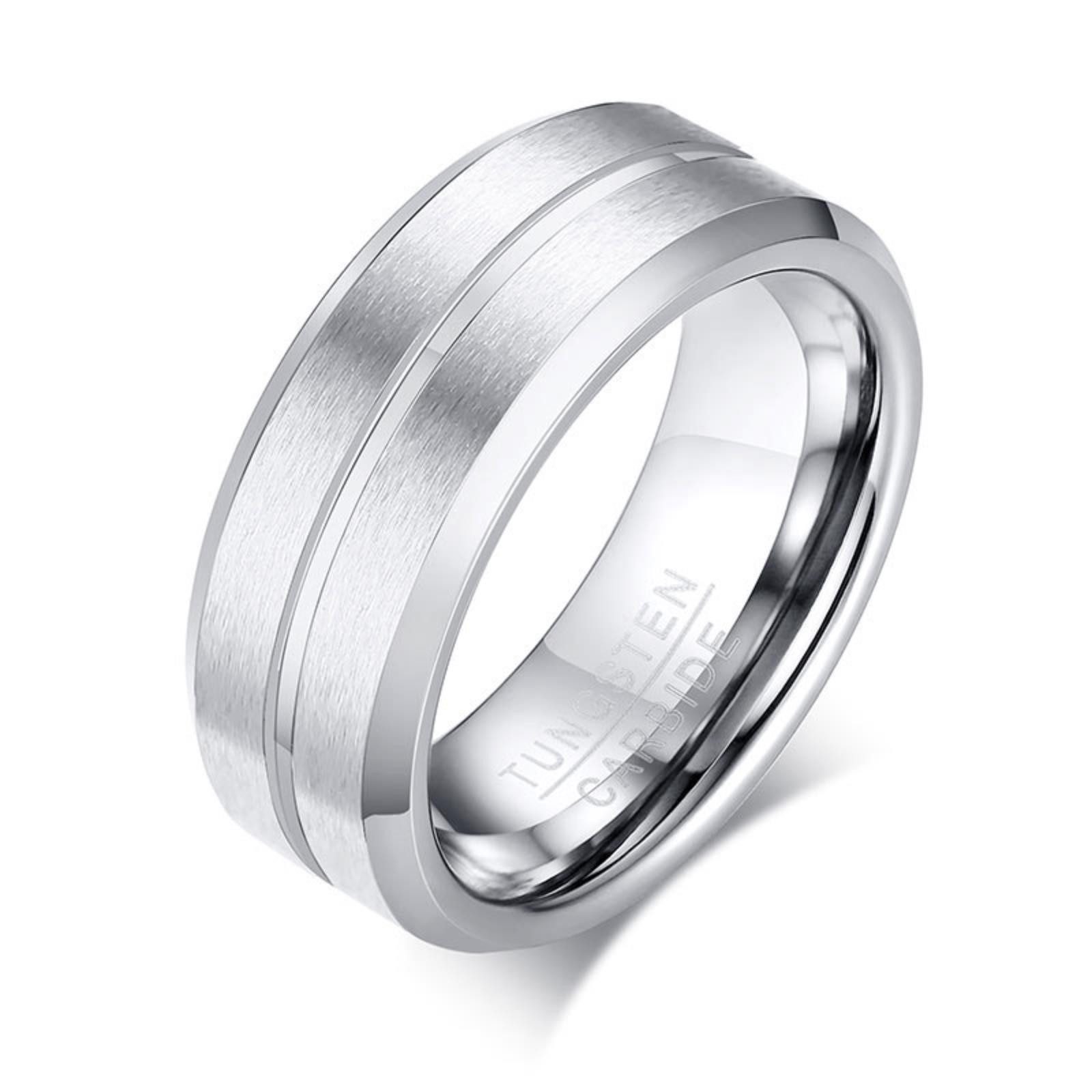 Order & Smile Schmuck Fingerring Wolfram Ring: Herren Tungstenring matt und glänzend