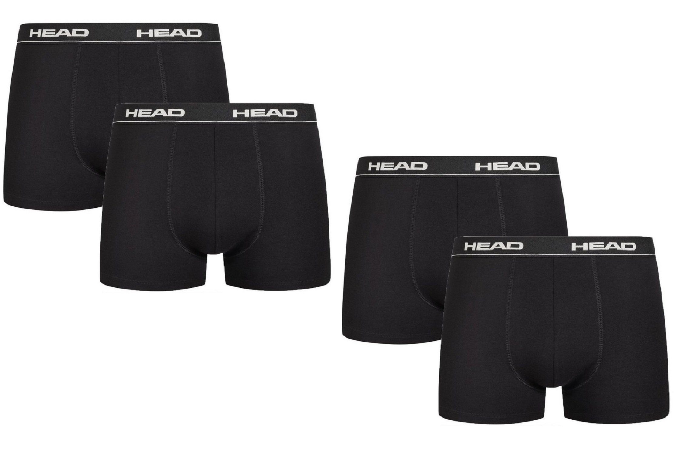 Head Boxershorts Basic Logo Unterhose auf Boxer Hüft-Shorts (Set, Elastikbund 2er dem mit schwarz Outdoorsport Pack)
