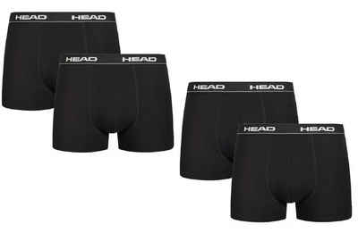 Head Boxershorts Basic Boxer Hüft-Shorts Unterhose Outdoorsport schwarz (Set, 2er Pack) mit Logo auf dem Elastikbund