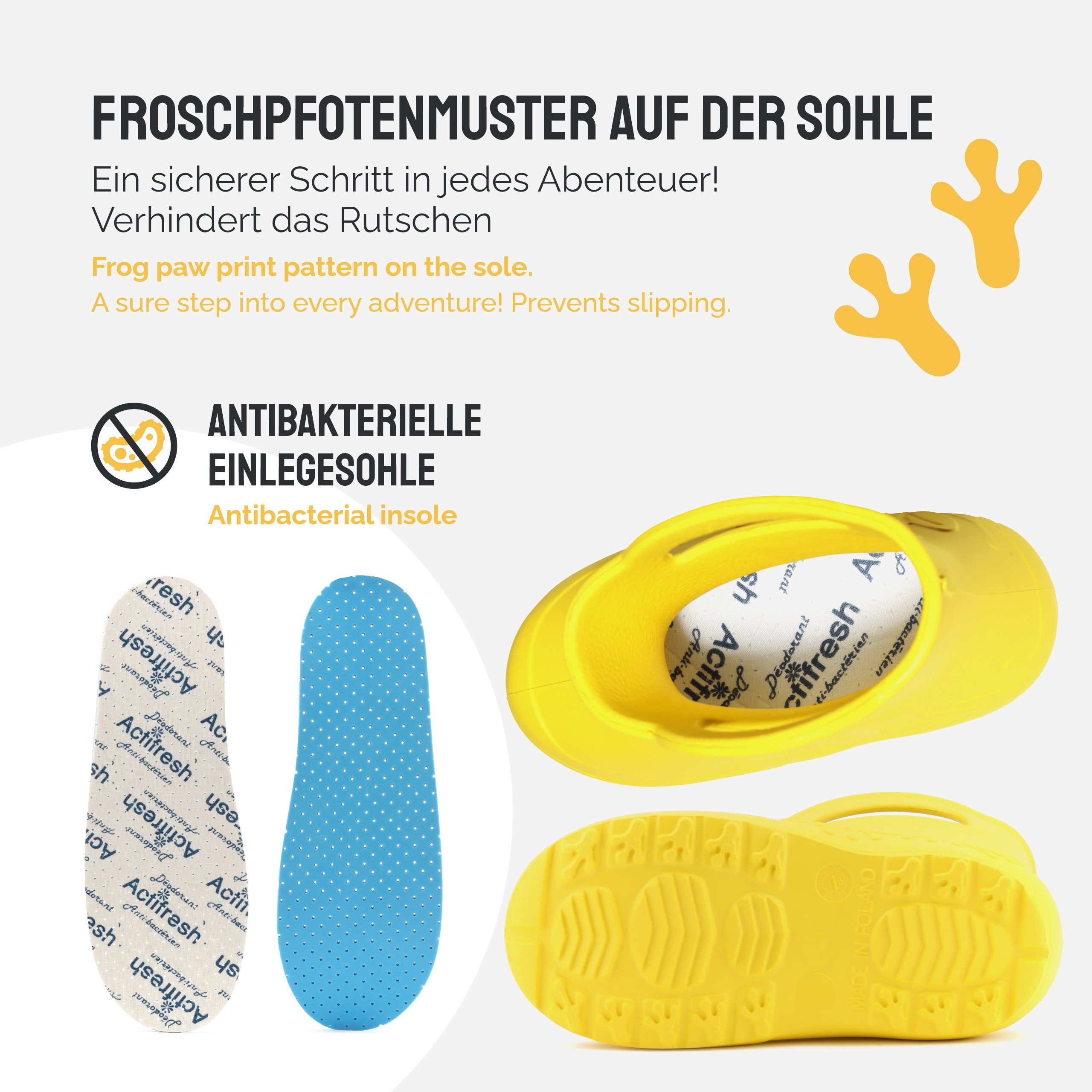 Ladeheid EVA Regenschuhe für Frauen LA-CA-09 Gummistiefel Damen federleichte Gartenschuhe mit Griffen