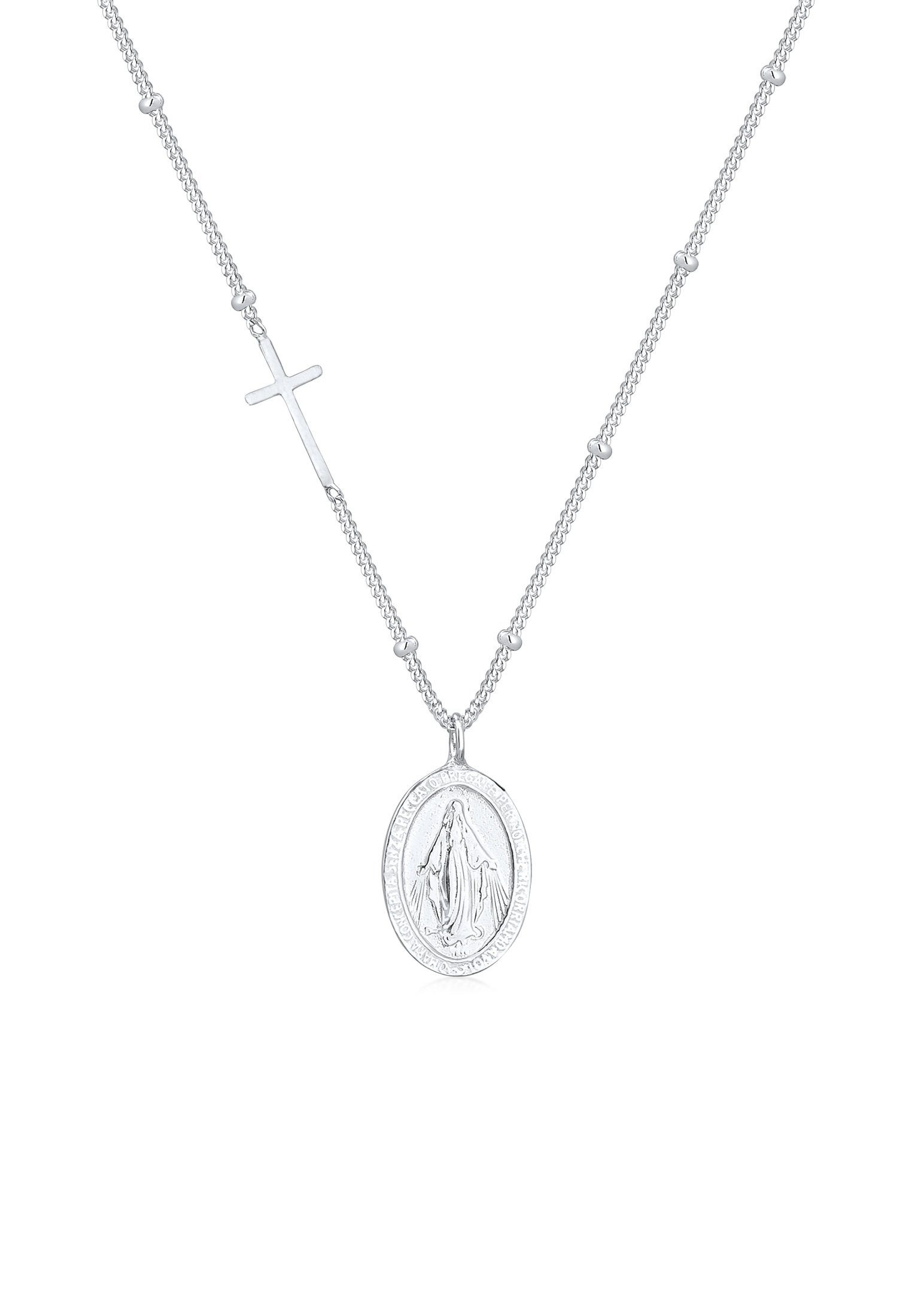Elli Kette mit Anhänger Kugelkette Kreuz Marienbild 925 Sterling Silber, Kr günstig online kaufen