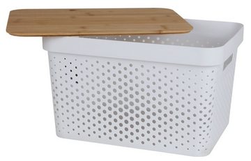 BURI Aufbewahrungsbox Aufbewahrungsbox mit Bambusdeckel 17L Aufbewahrungskiste Allzweckbox