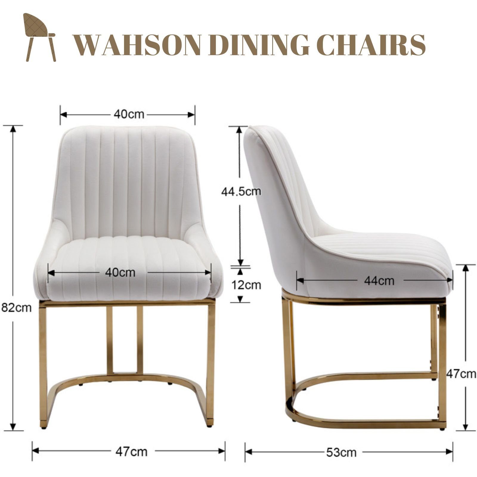 WAHSON OFFICE CHAIRS Esszimmerstuhl 2er Set Küchenstuhl mit goldene Stuhlbe günstig online kaufen