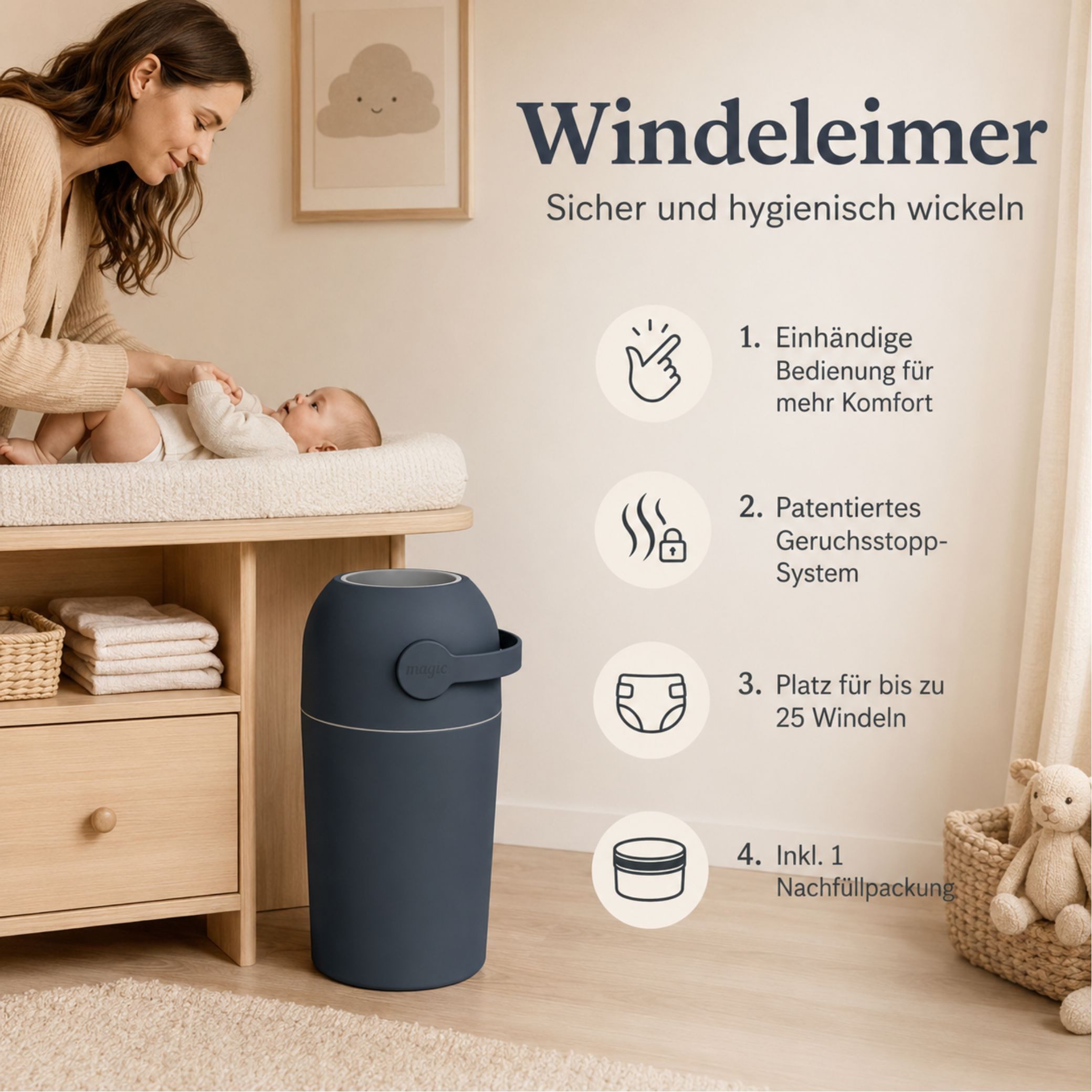 Kinderhaus Blaubaer Windeleimer Magic Majestic Windeleimer TOP