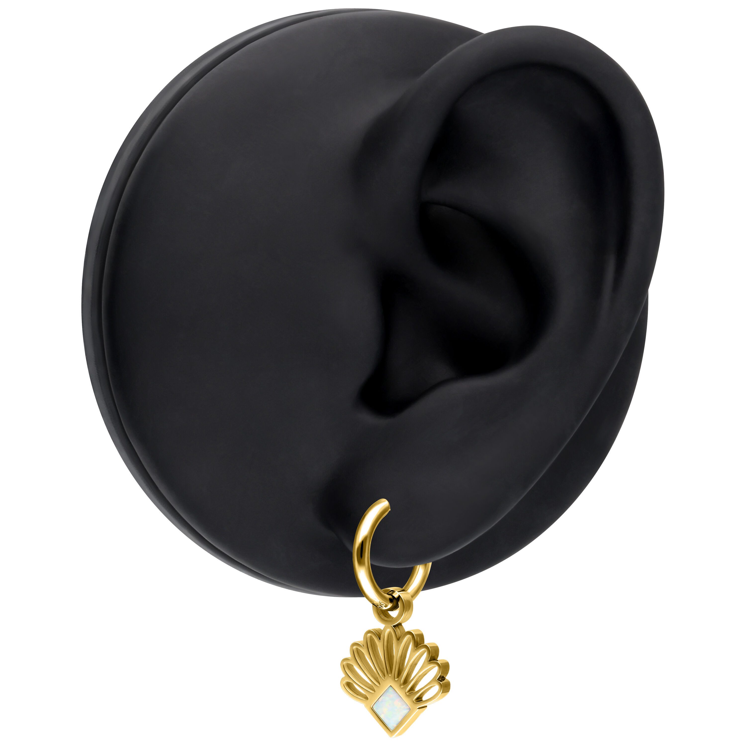 Wildcat Paar Ohrhänger Synthetic Opal Fan Hoops (Pair) - Gold, Chirurgenstahl 316L - wasserfest, langlebig, hautverträglich