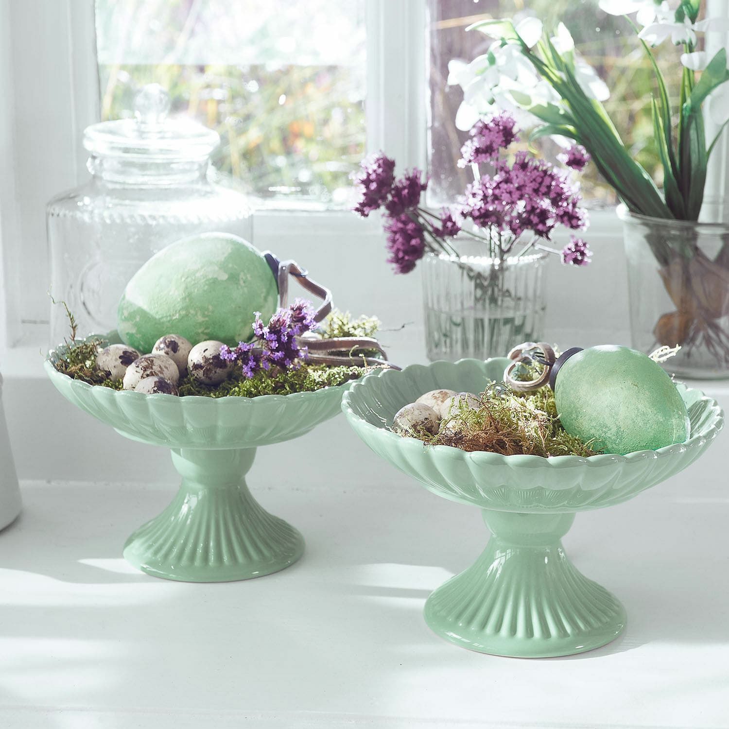 Mirabeau Geschirr-Set Schale 2er Set Zervil grün, Porzellan