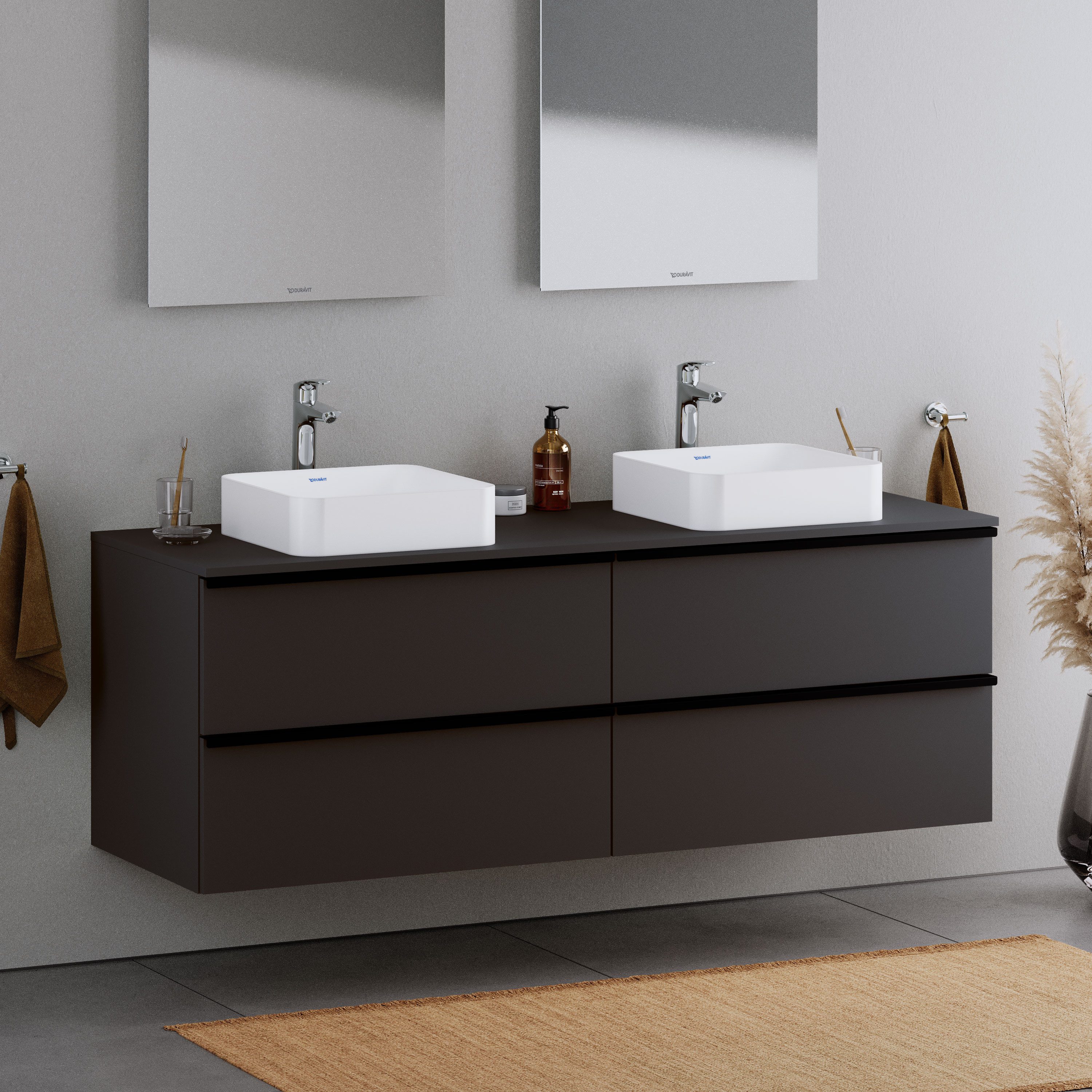 Duravit Waschbecken DuraMaui, 40x40x10,5 cm, aus Mineralguss – Farbe wählbar