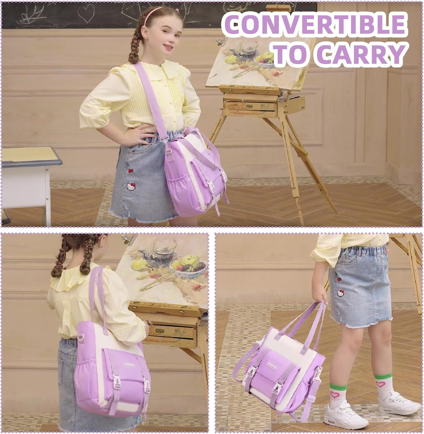 LIANNA Schulrucksack 3‑teiliger lila Mädchen Schulrucksack, leicht, wasserabweisend (Set, 3-tlg., 3‑teiliger lila Mädchen Schulrucksack, leicht, wasserabweisend – Bild 5 von 5