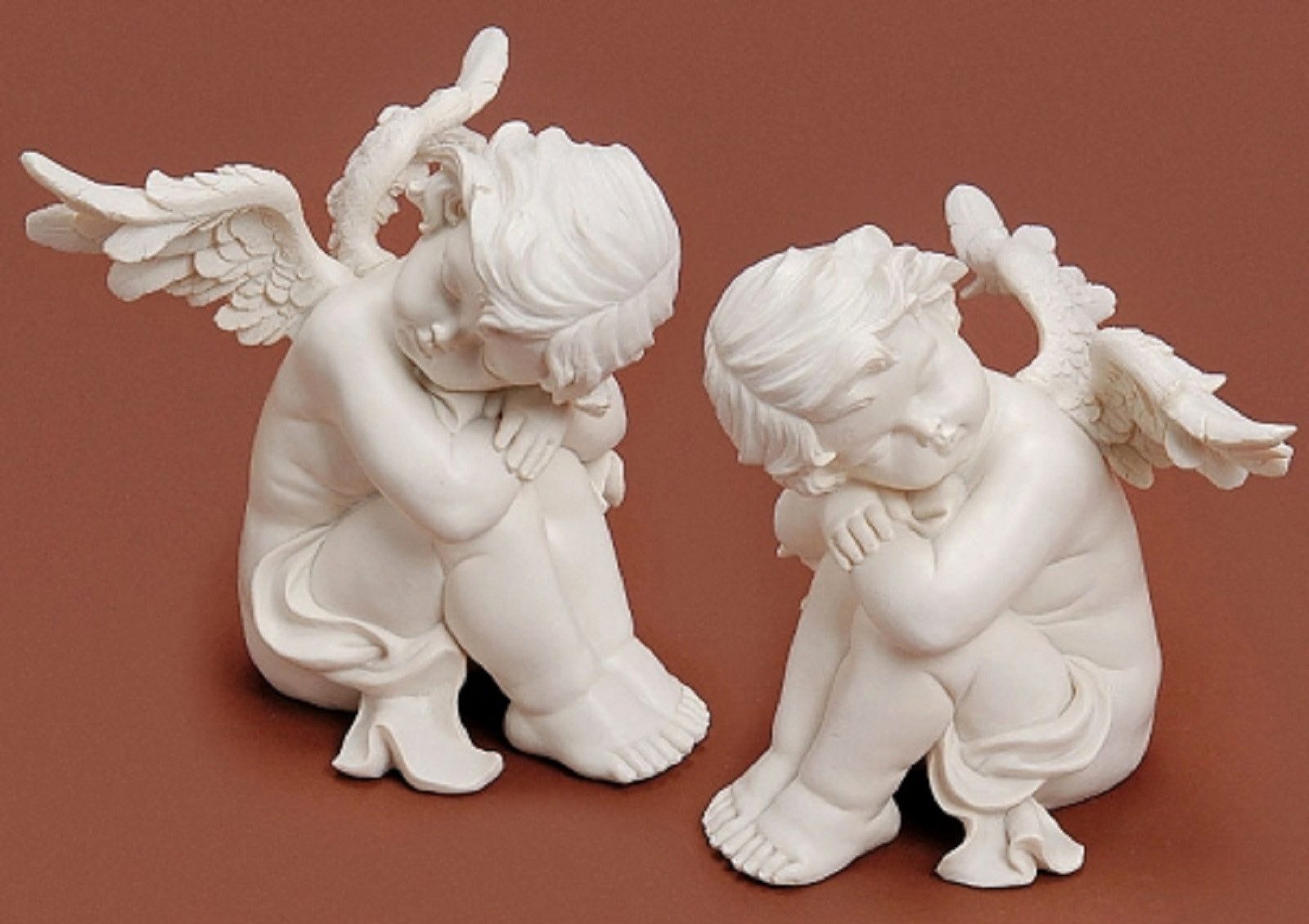 Wurm Engelfigur Dekofigur Engel sitzend Kunstharz creme H.24 cm Stückpreis