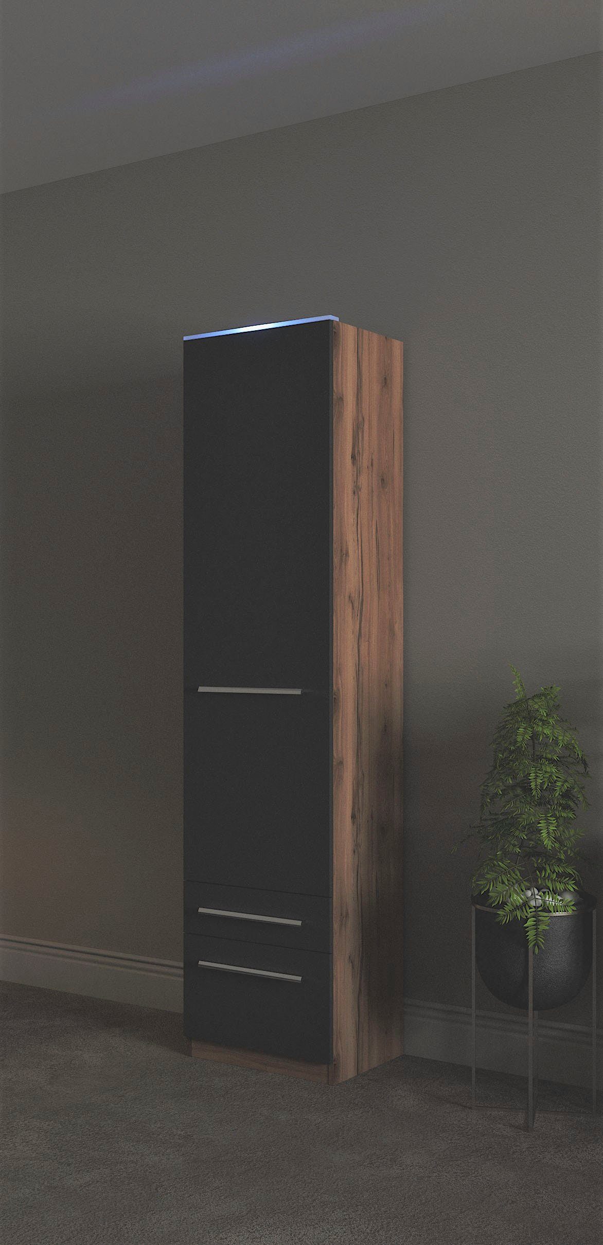 priess Kleiderschrank Schrank Garderobe Wäscheschrank Barcelona in 5 Breiten viel Stauraum, geräumige Schubkästen, mit Spiegel, MADE IN GERMANY