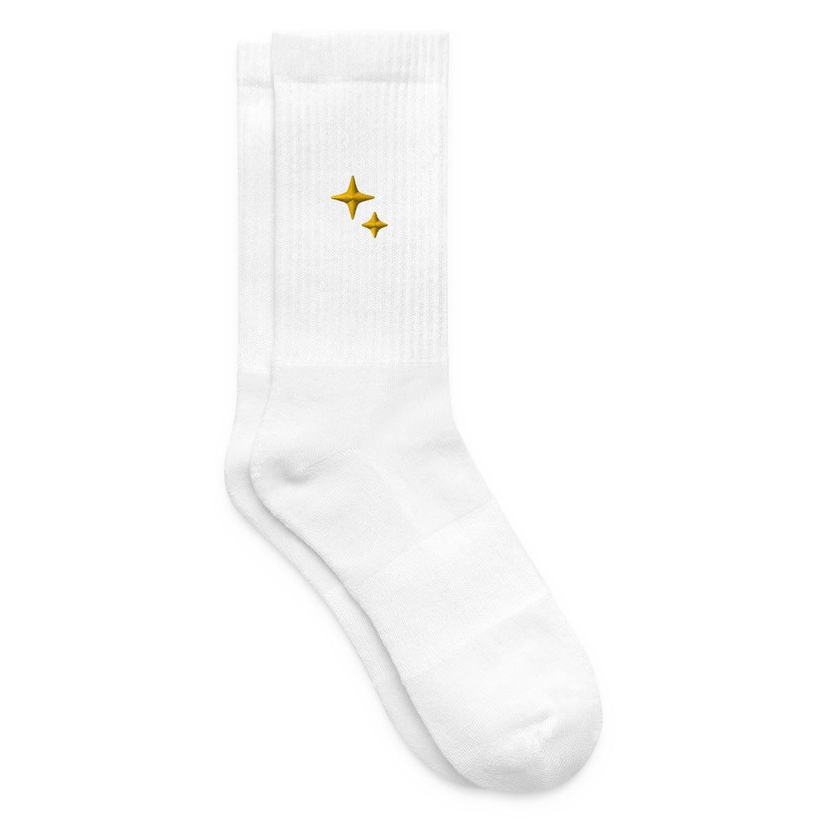 Spreadshirt Socken Goldene Sterne bestickt Funkelsterne Stick Tennissocken (1-Paar)